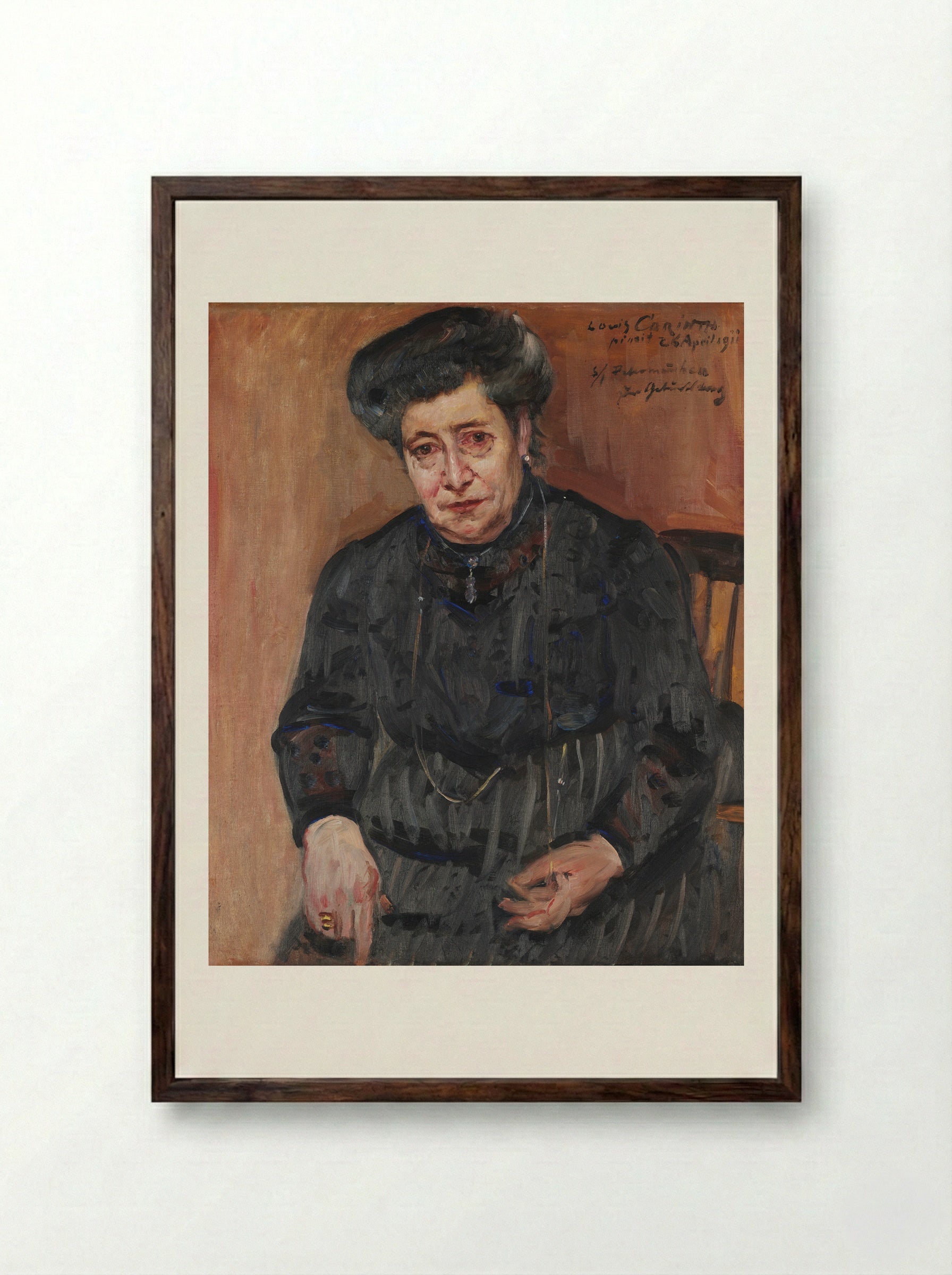 Portrait of a Woman - Lovis Corinth - Framed Print Dark Wood