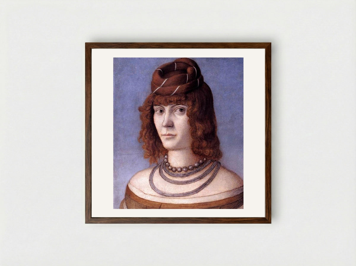 Portrait of a Woman - Vittore Carpaccio - Framed Print Dark Wood