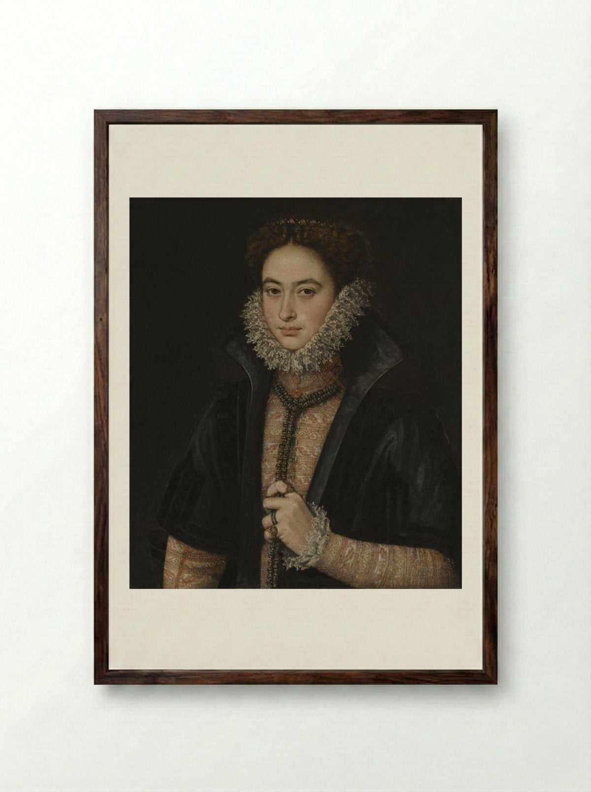 Portrait of a Woman - Rolán de Moys - Framed Print Dark Wood