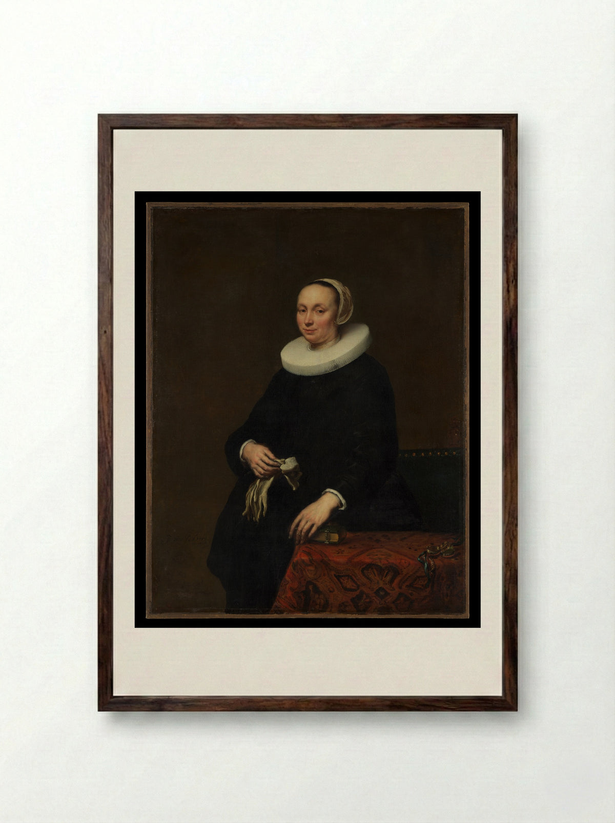 Portrait of a Woman - Jürgen Ovens - Framed Print Dark Wood