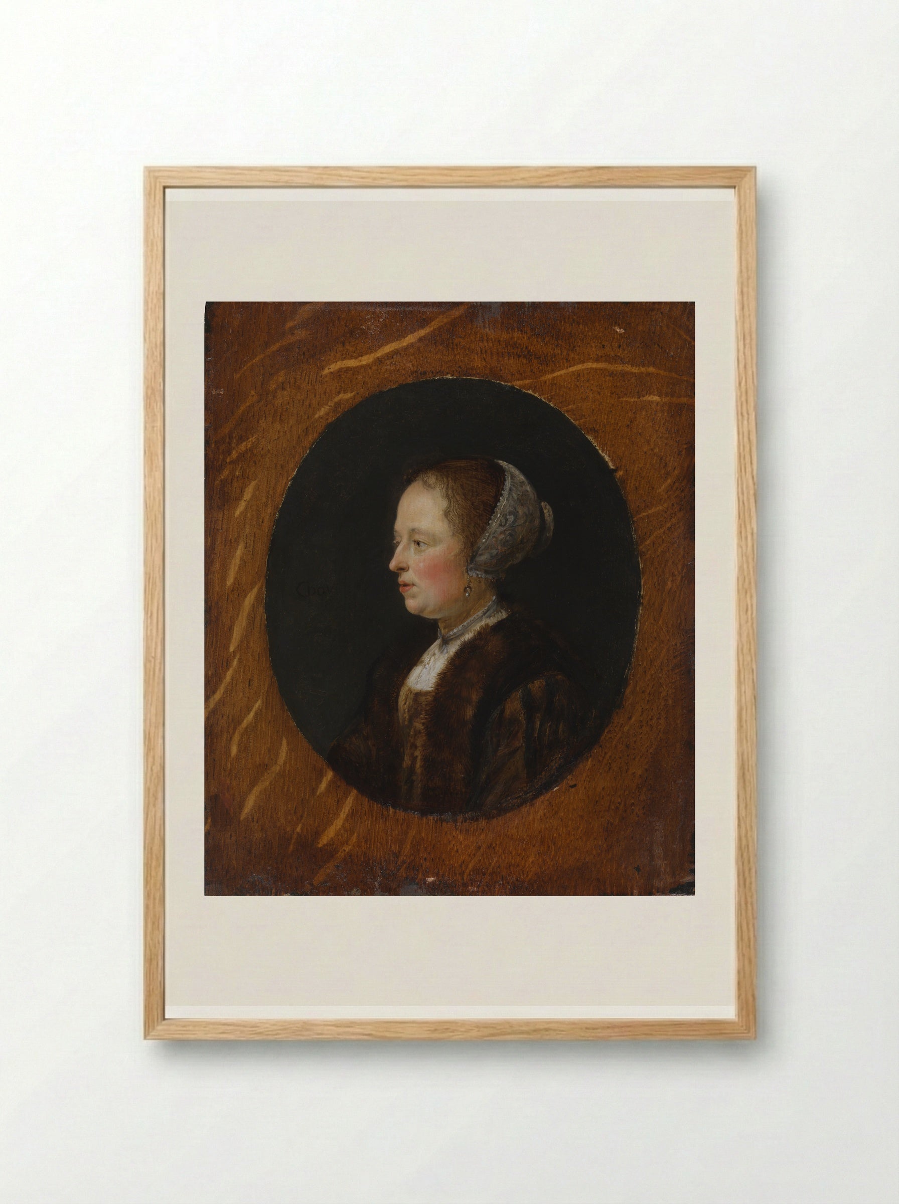 Portrait of a Woman - Gerrit Dou - Framed Print Wood