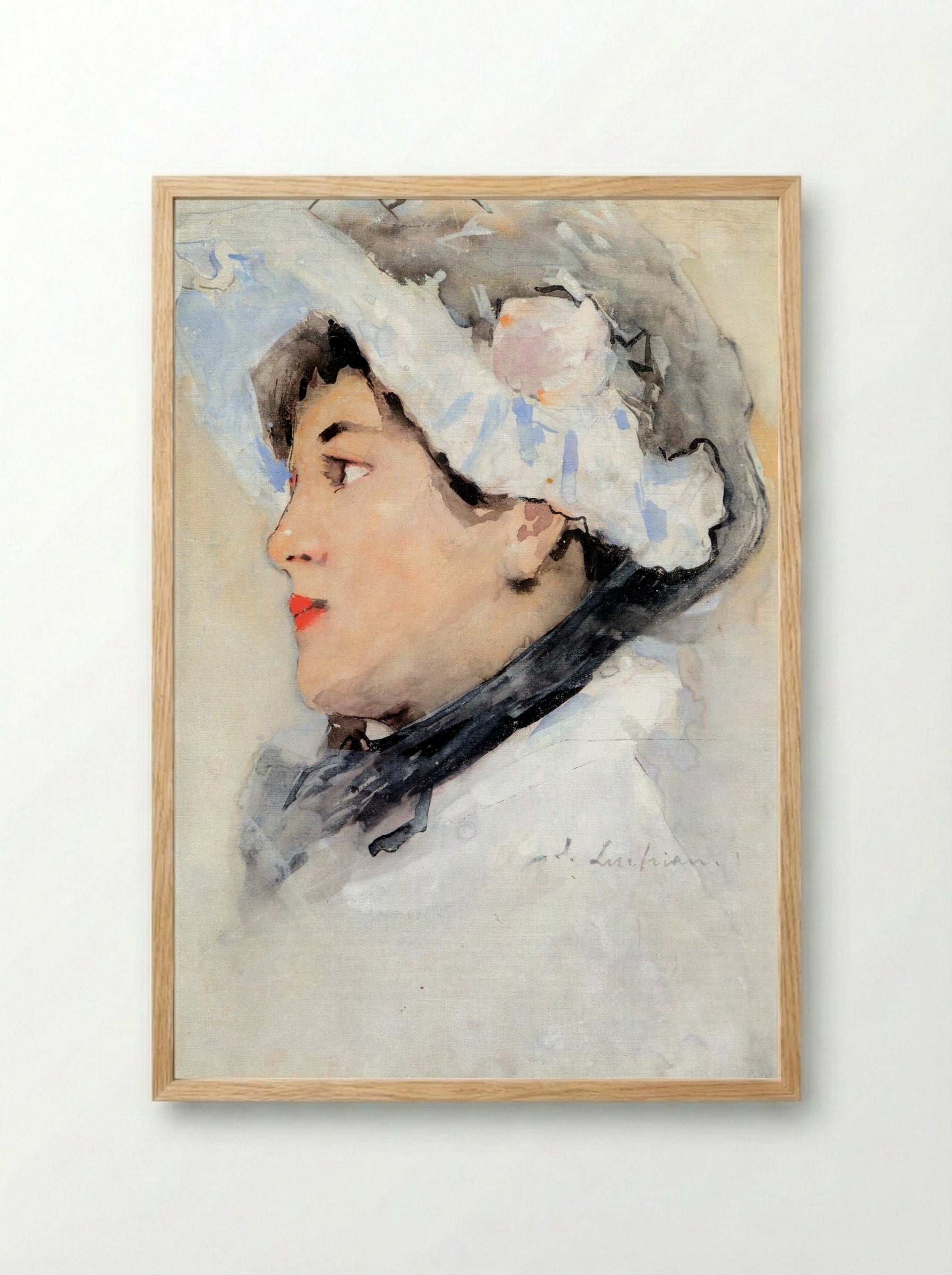 Portrait of a Woman - Stefan Luchian - Framed Print Wood