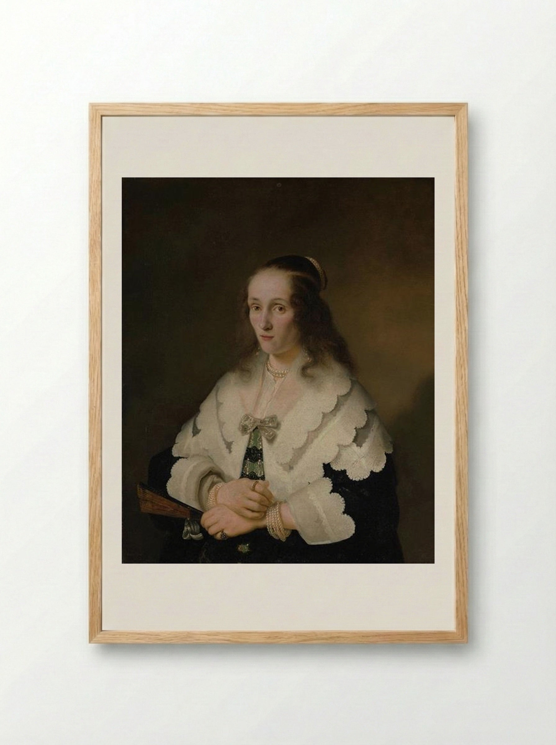 Portrait of a Woman - Ferdinand Bol - Framed Print Wood