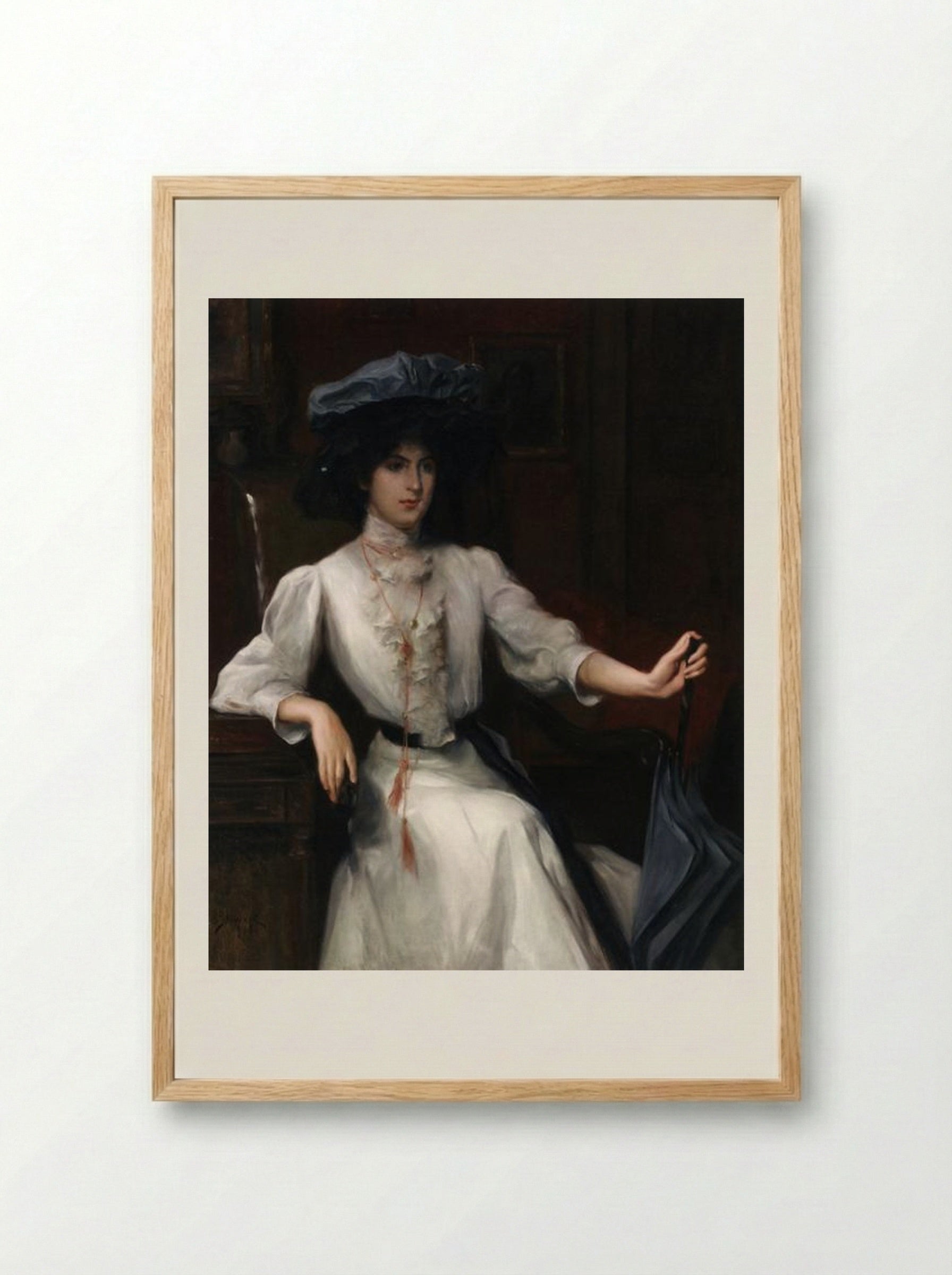 Portrait of a Woman - Julius LeBlanc Stewart - Framed Print Wood