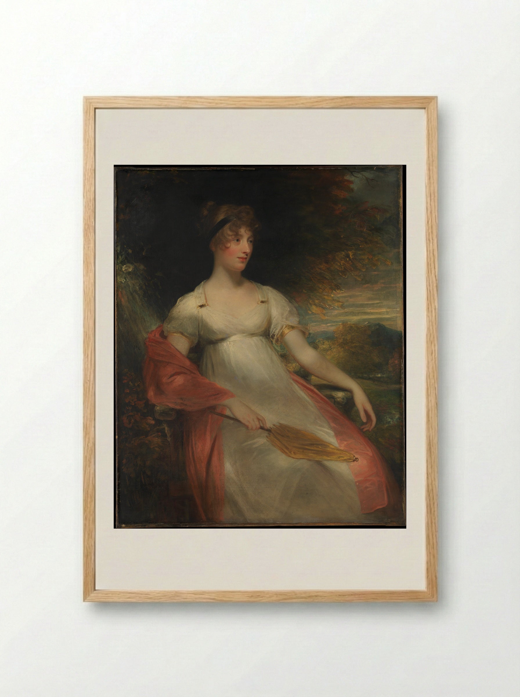 Portrait of a Woman - Sir William Beechey - Framed Print Wood