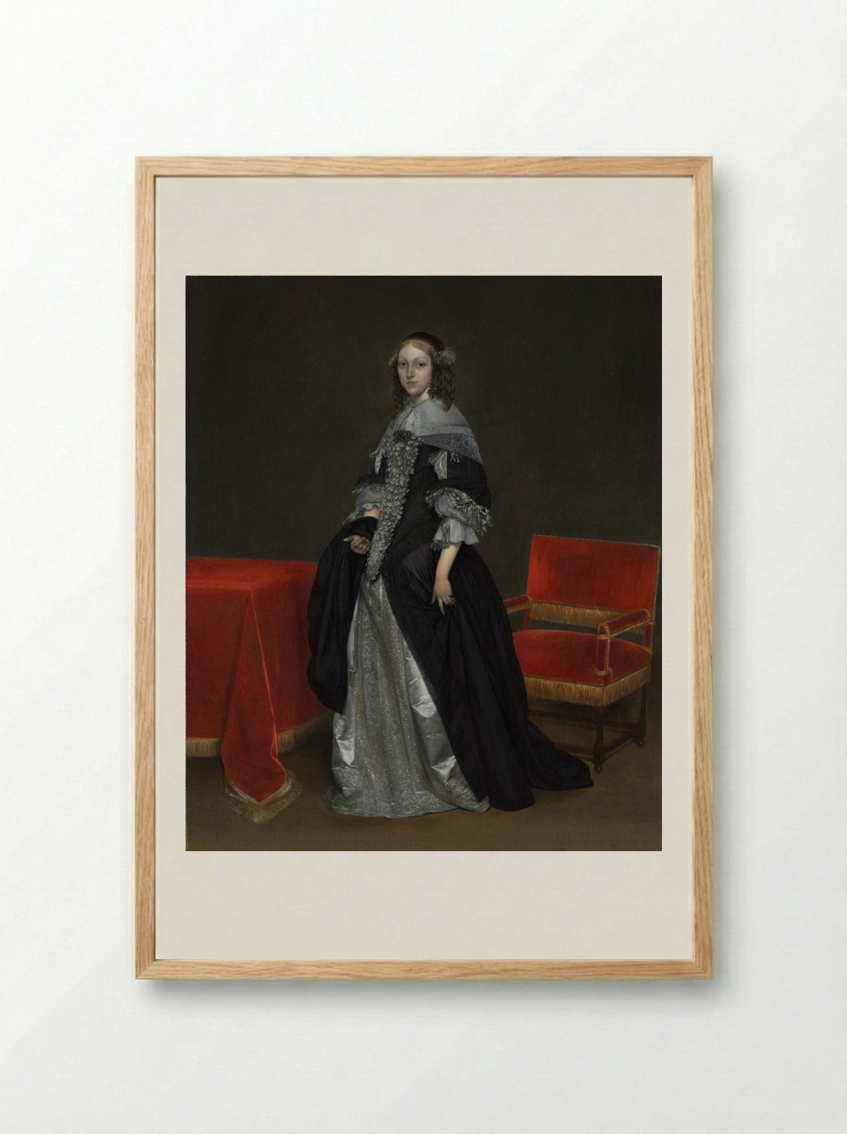 Portrait of a Woman - Gerard ter Borch - Framed Print Wood