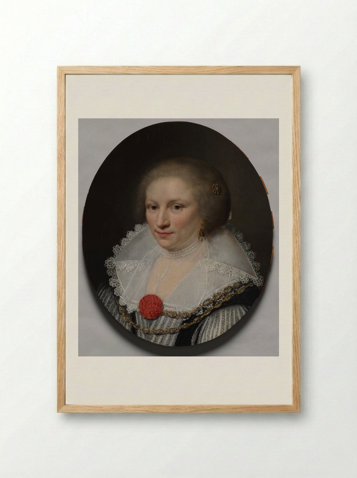 Portrait of a Woman - Jan Anthonisz. van Ravesteyn - Framed Print Wood