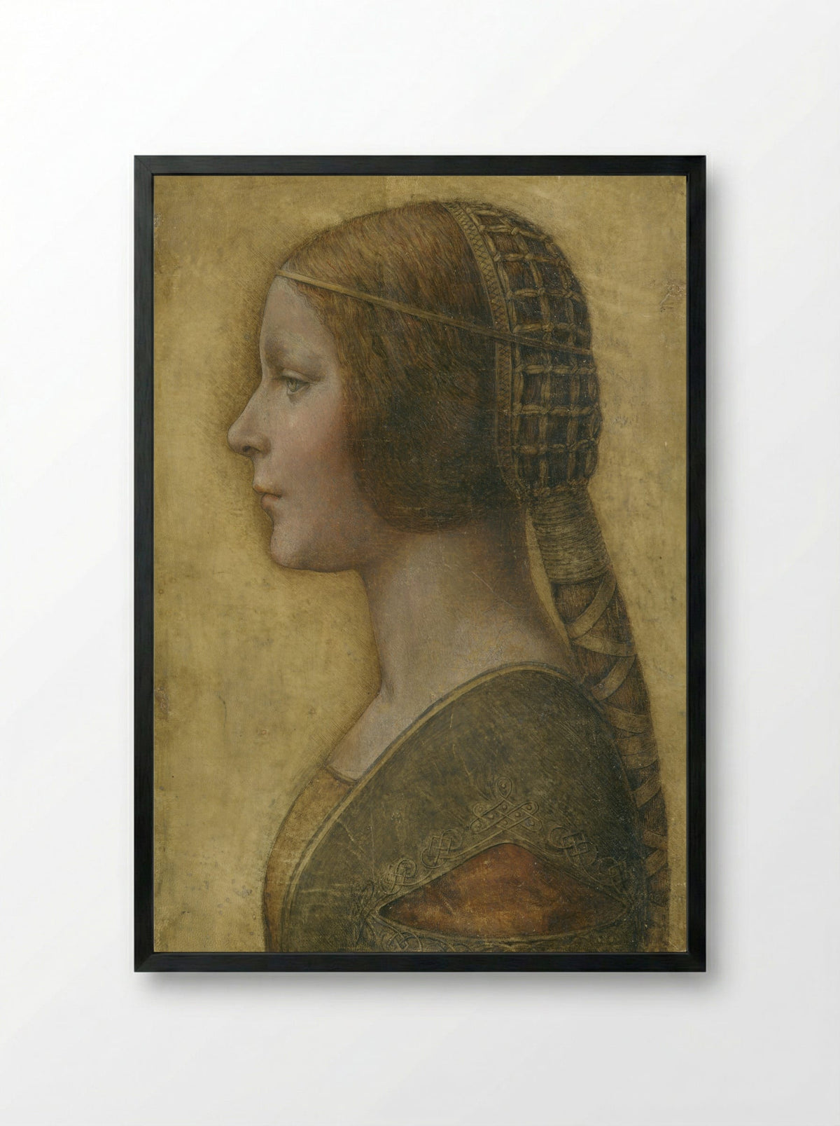 Portrait of a Young Fiancée - Leonardo da Vinci - Framed Print Black