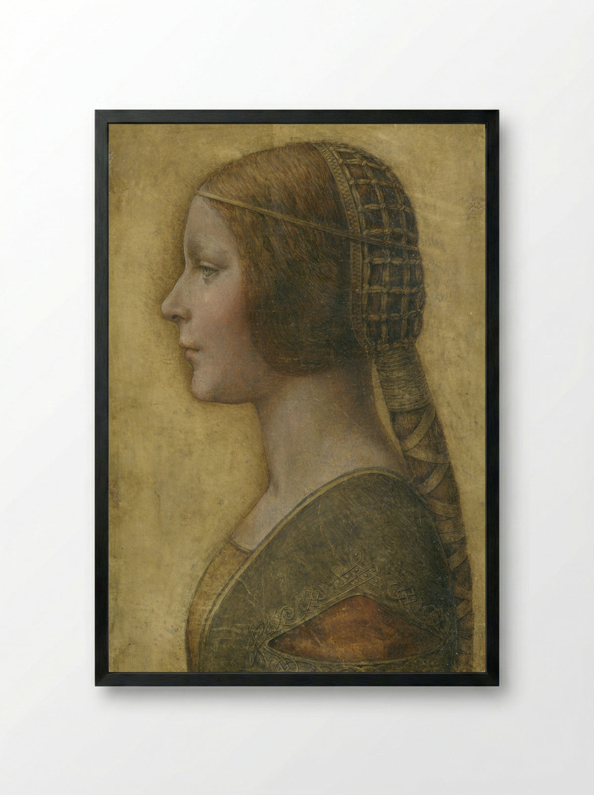 Portrait of a Young Fiancée - Leonardo da Vinci - Framed Print Black