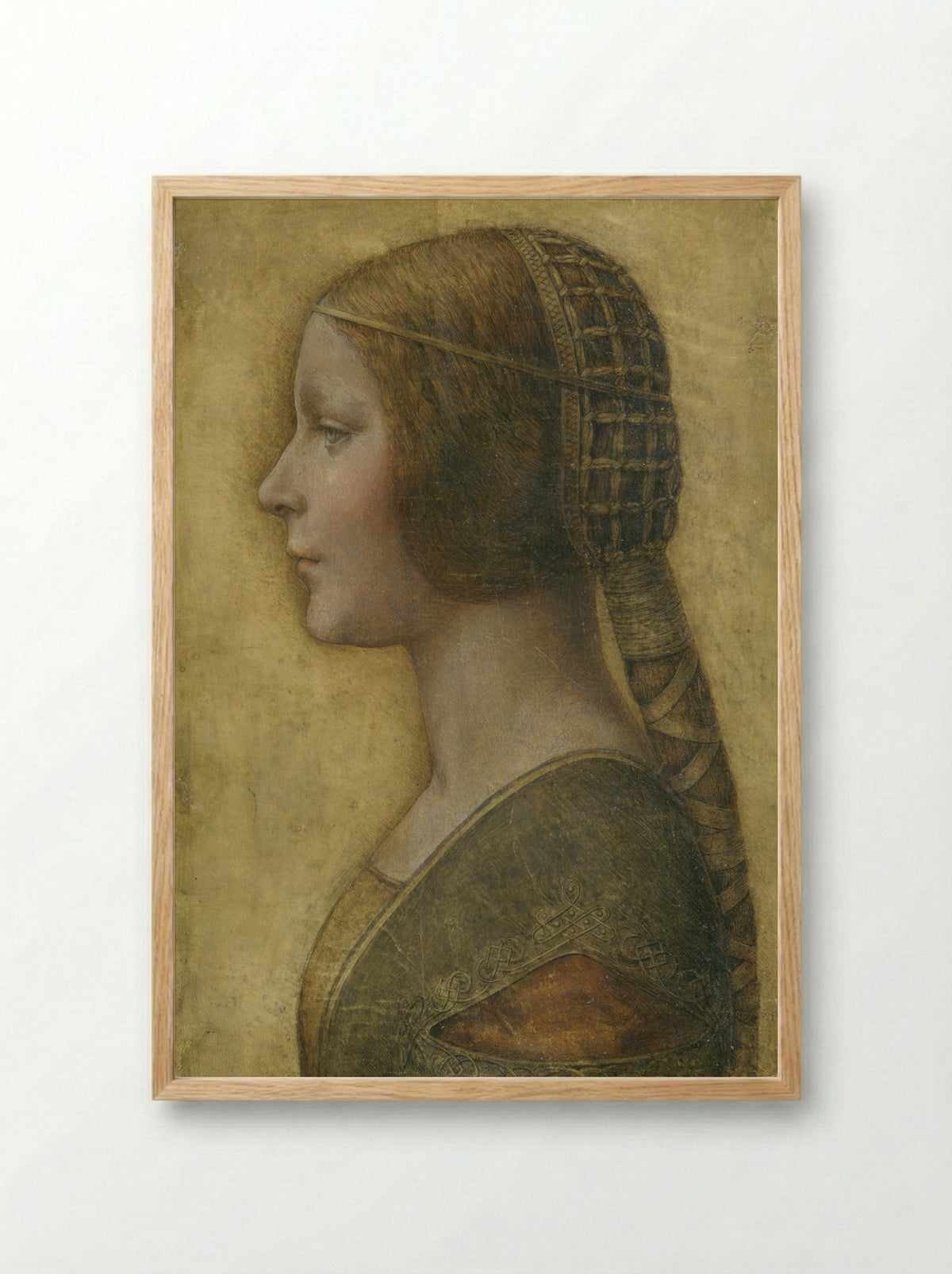 Portrait of a Young Fiancée - Leonardo da Vinci - Framed Print Wood