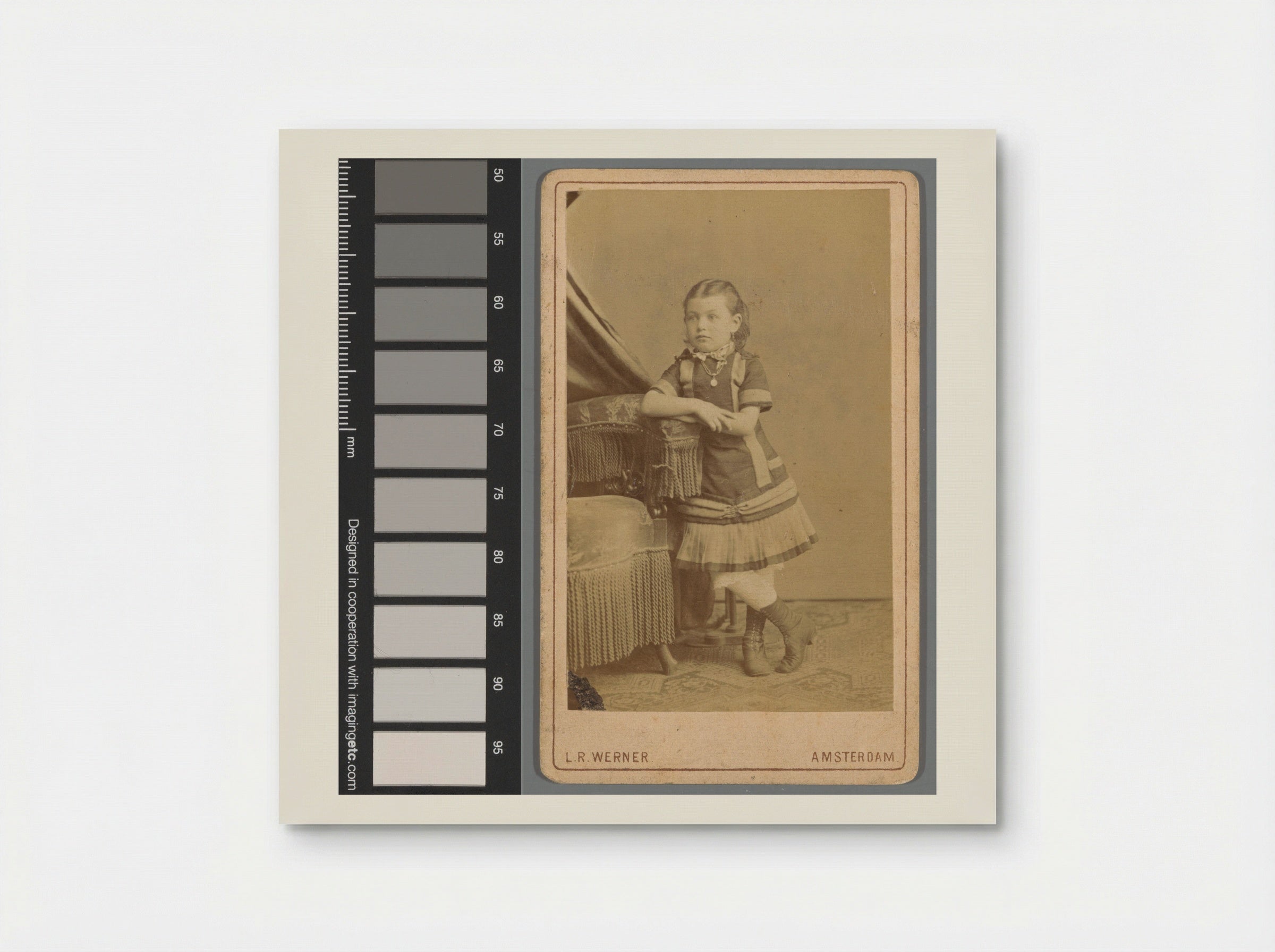 Portrait of a Young Girl Beside an Armchair - L.R. Werner - Poster