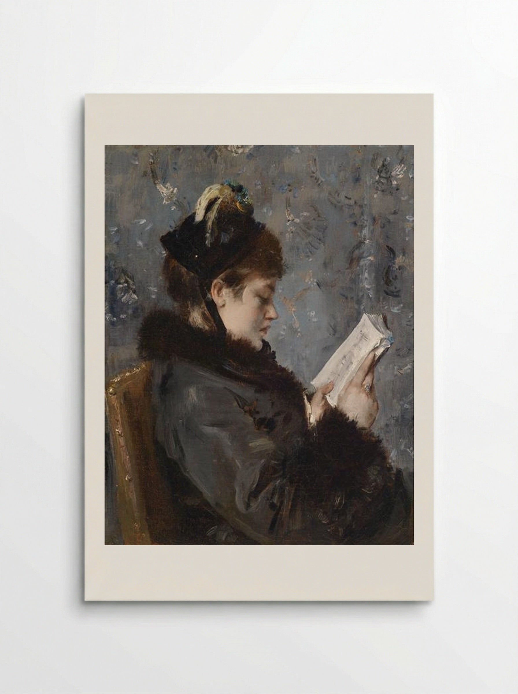 Portrait of a Young Lady Reading - Alfred Stevens - Poster