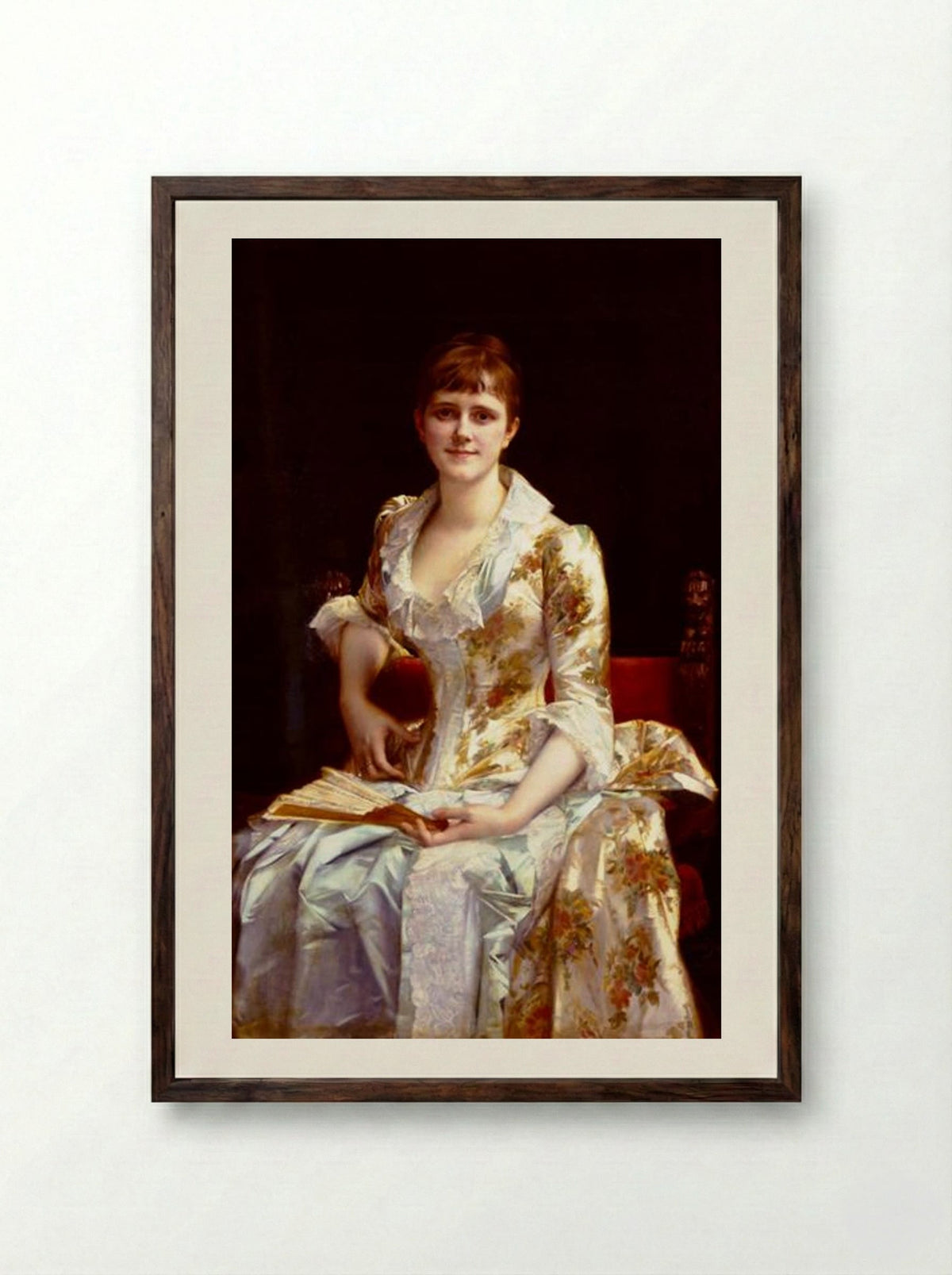 Portrait of a Young Lady - Alexandre Cabanel - Framed Print Dark Wood