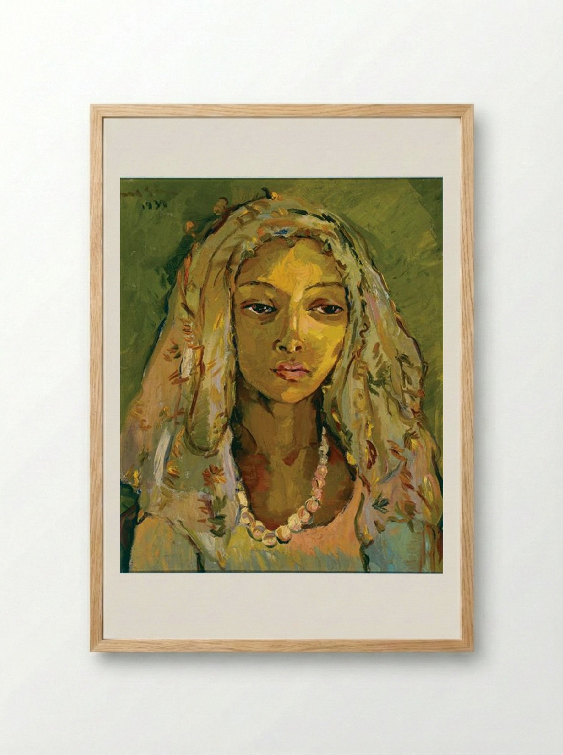 Portrait of a Young Malay Girl - Irma Stern - Framed Print Wood