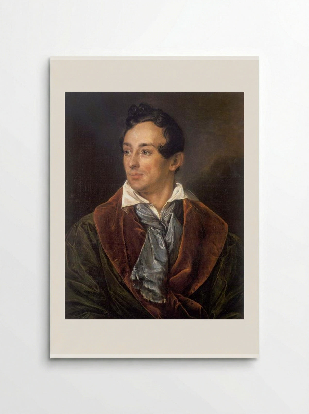Portrait of a Young Man in a Green Robe - Vasily Tropinin - Poster