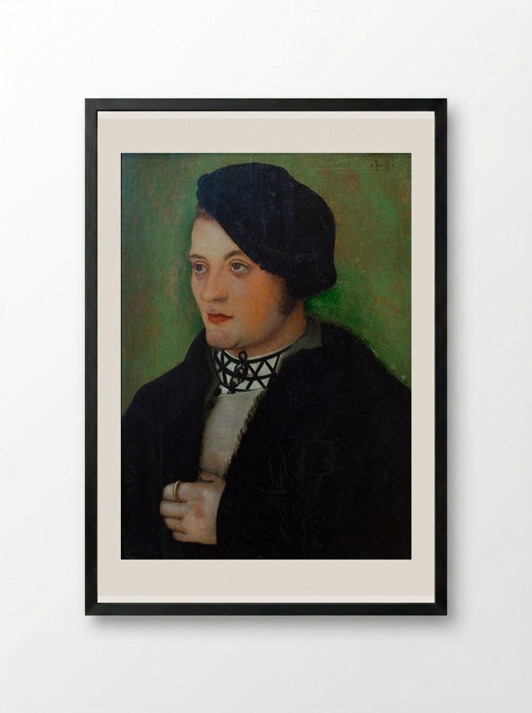 Portrait of a Young Man - Hans Baldung Grien - Framed Print Black