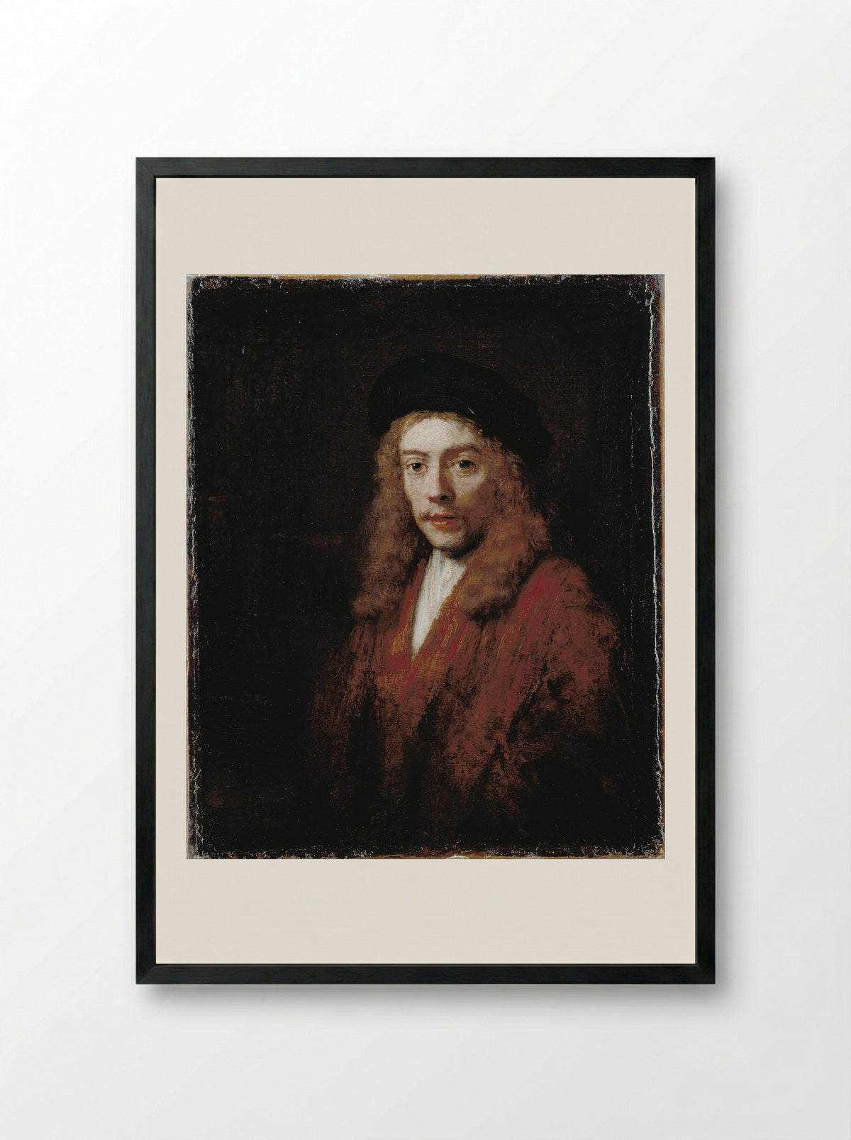 Portrait of a Young Man - Rembrandt van Rijn - Framed Print Black