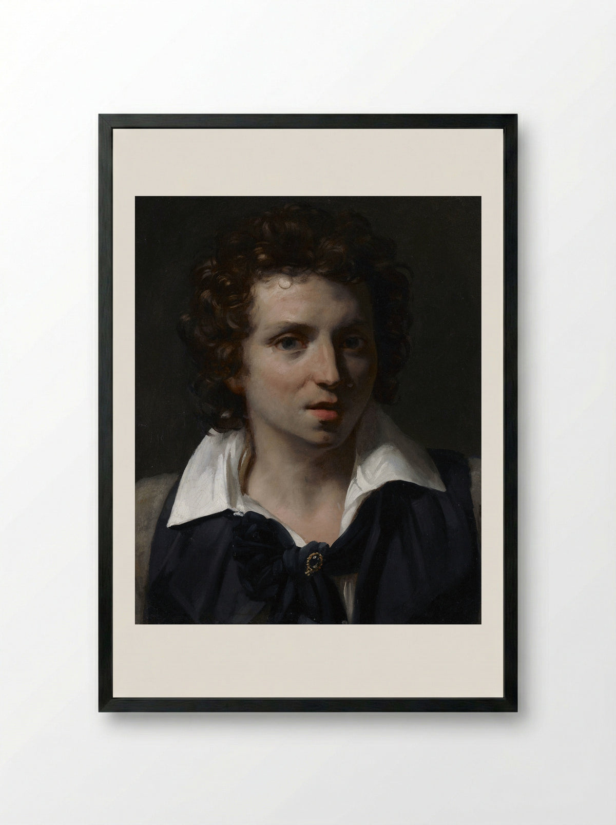 Portrait of a Young Man - Théodore Géricault - Framed Print Black