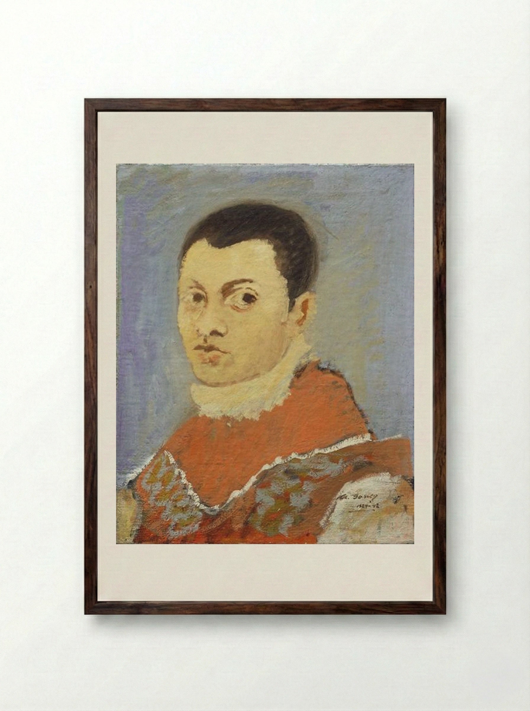 Portrait of a Young Man - Arshile Gorky - Framed Print Dark Wood