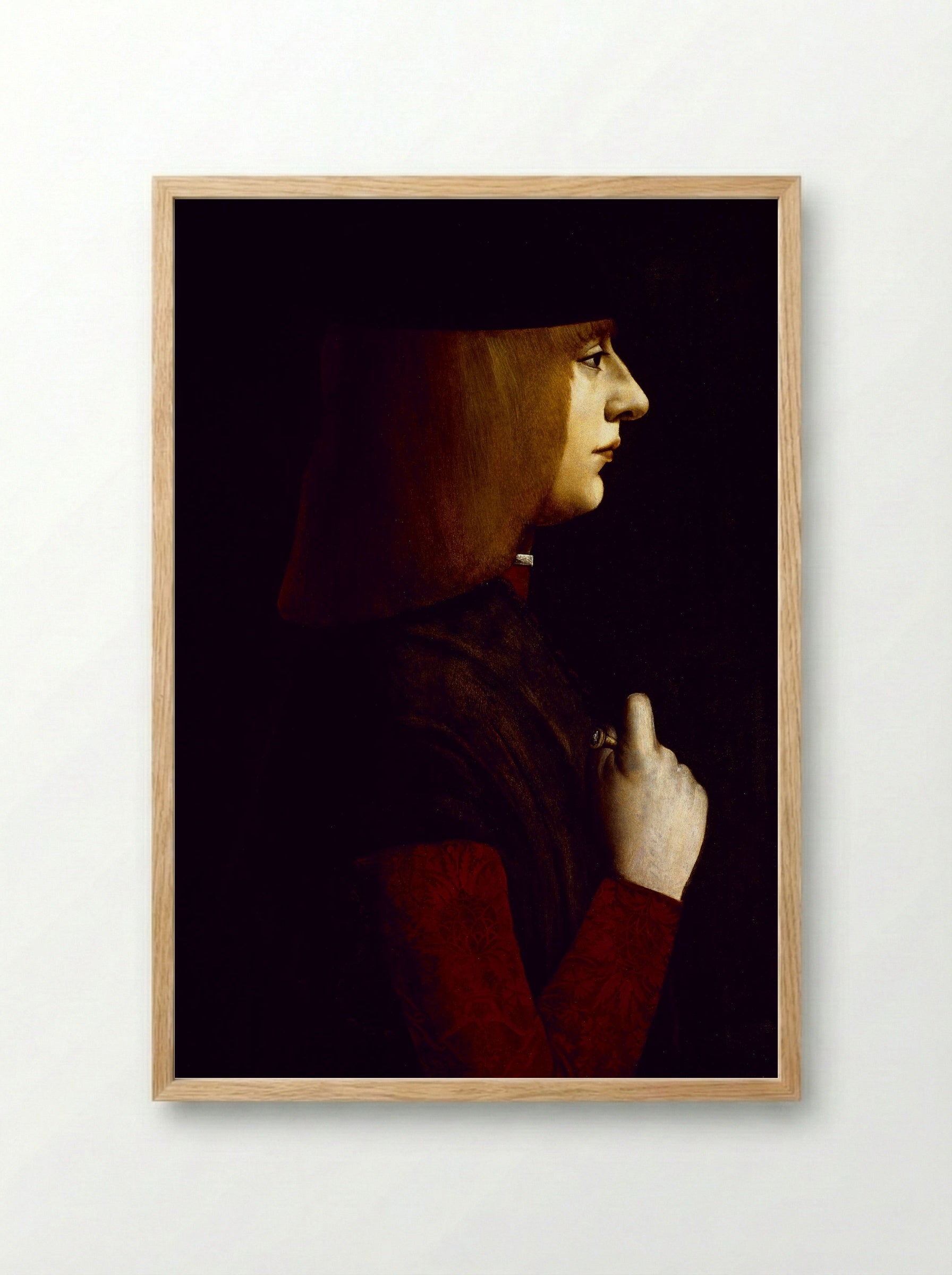 Portrait of a Young Man - Giovanni Ambrogio de Predis - Framed Print Wood