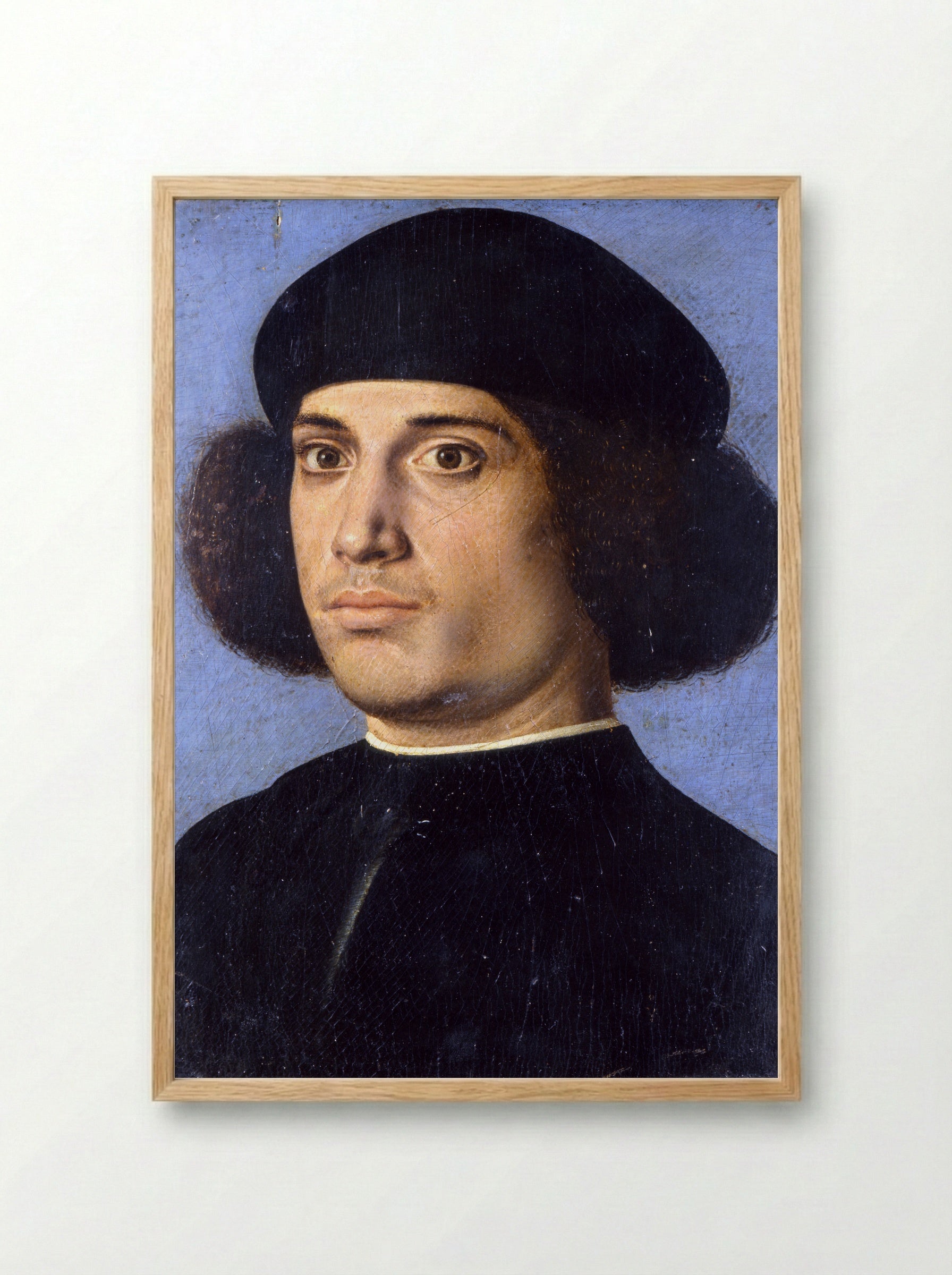 Portrait of a Young Man - Andrea Previtali - Framed Print Wood