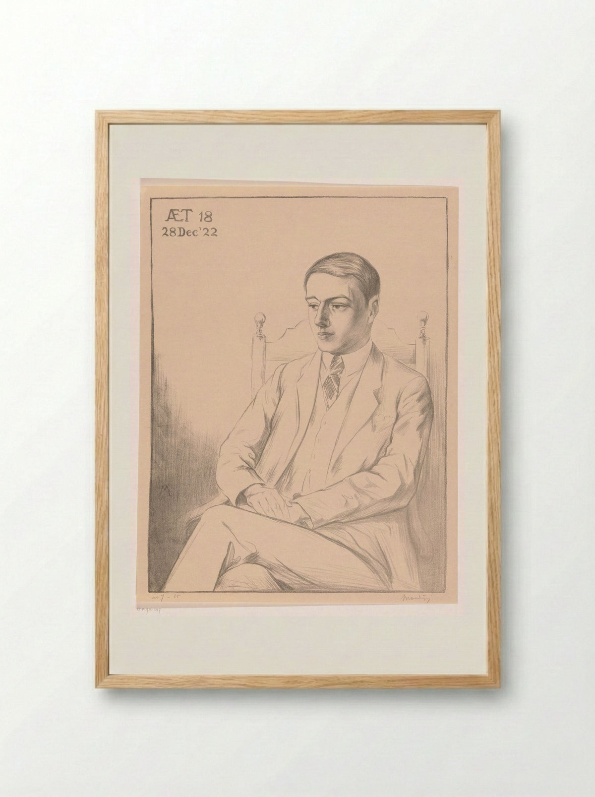 Portrait of a Young Man - Simon Moulijn - Framed Print Wood