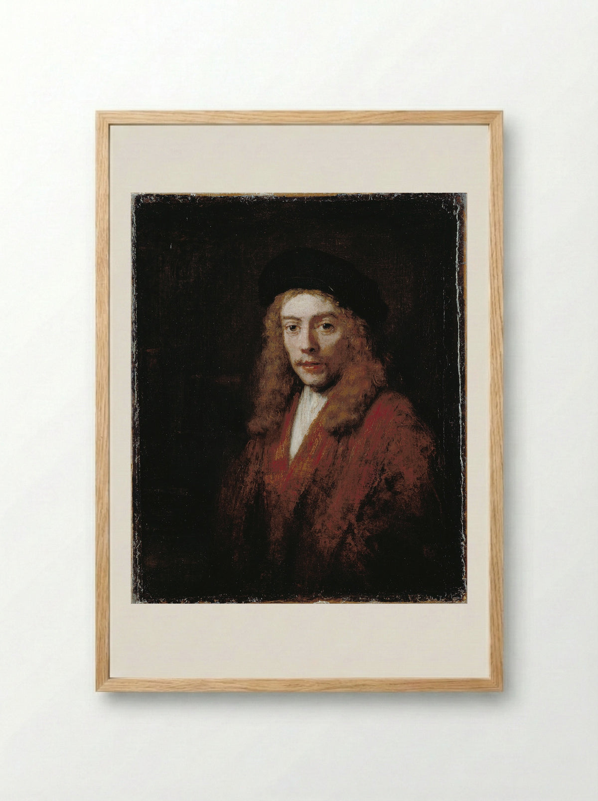 Portrait of a Young Man - Rembrandt van Rijn - Framed Print Wood