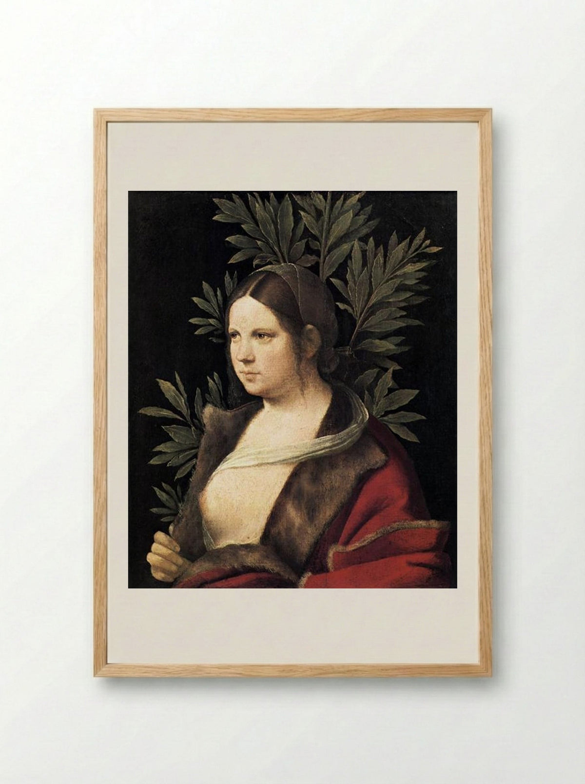 Portrait of a Young Woman (Laura) - Giorgione - Framed Print Wood