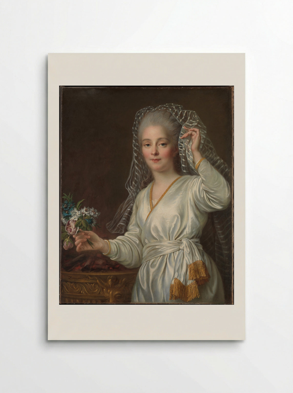Portrait of a Young Woman as a Vestal Virgin - François-Hubert Drouais - Poster