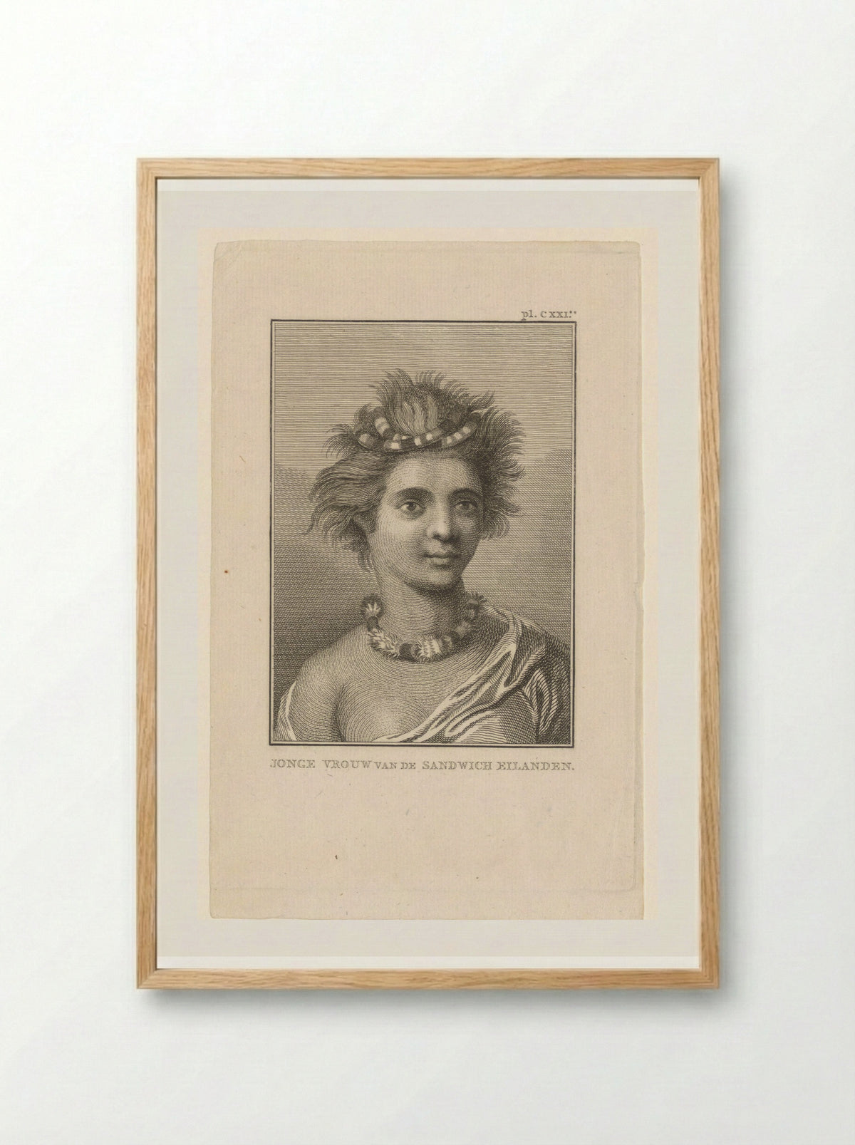 Portrait of a Young Woman from the Sandwich Islands - Various Artists - Framed Print Wood