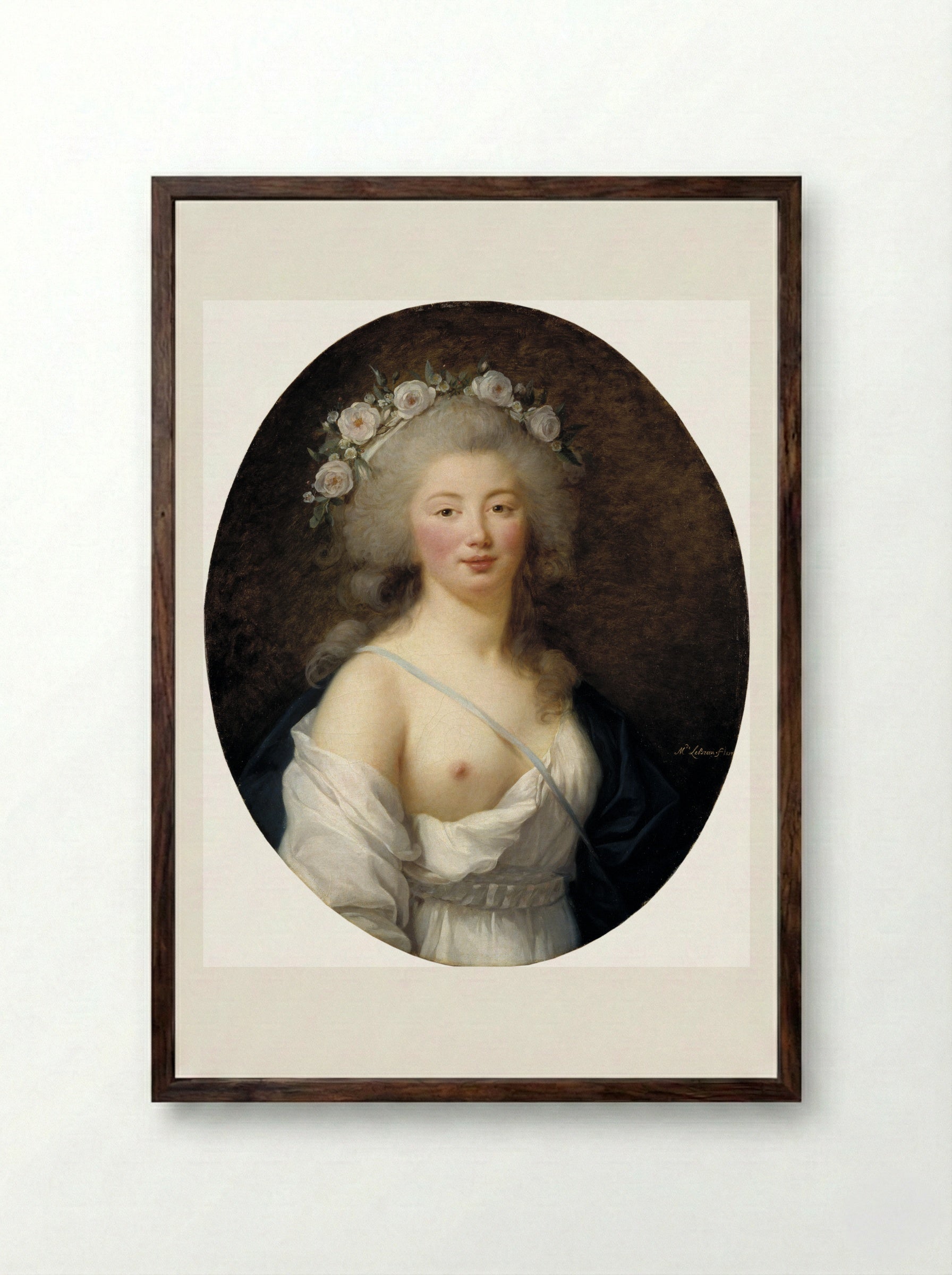 Portrait of a Young Woman - Louise Elisabeth Vigée Le Brun - Framed Print Dark Wood
