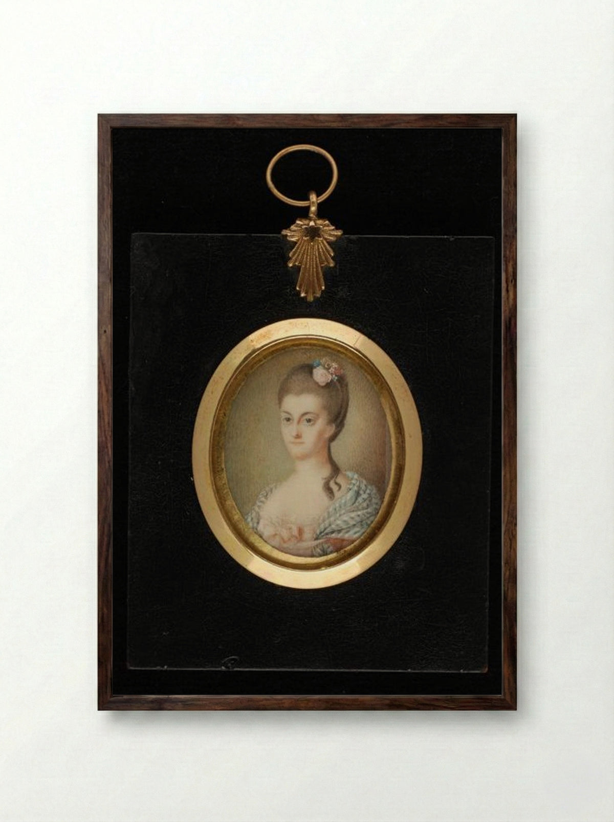 Portrait of a Young Woman - Pieter le Sage - Framed Print Dark Wood
