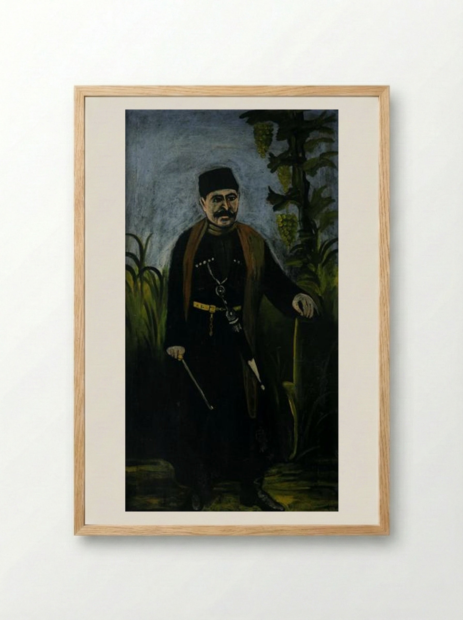 Portrait of a wealthy peasant - Niko Pirosmani - Framed Print Wood
