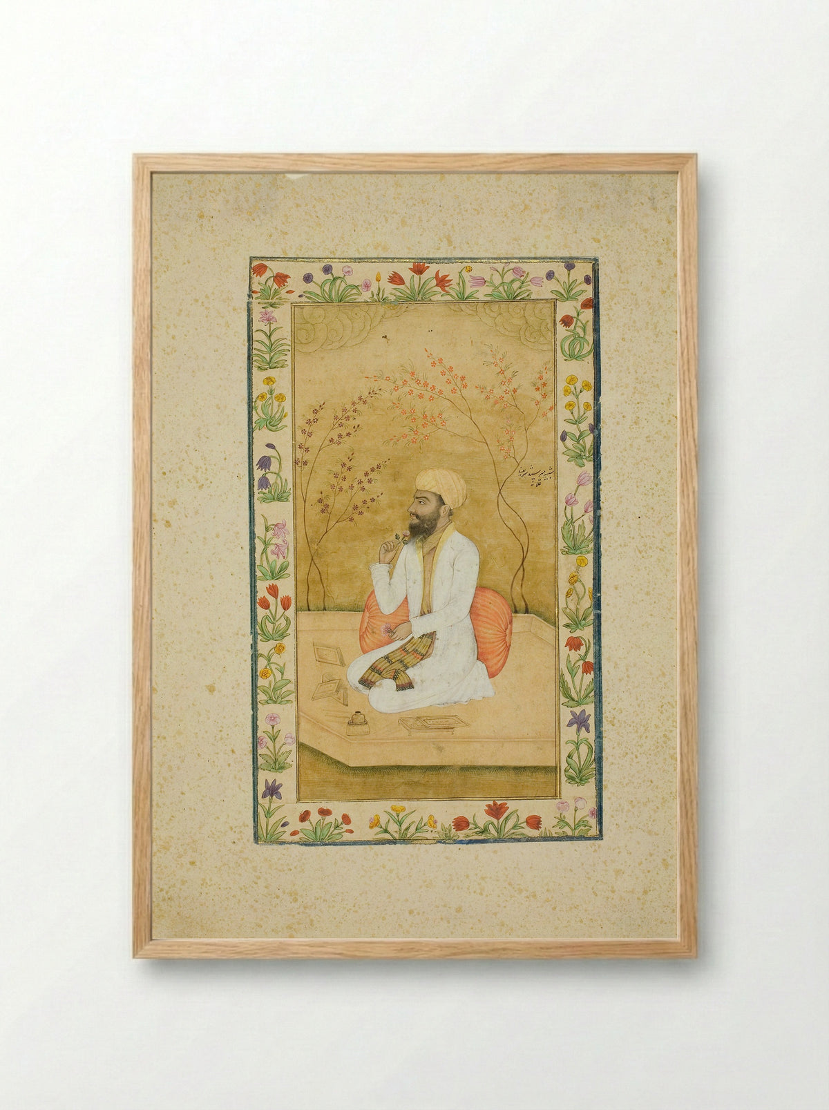 Portrait of an Artist or Scholar - Mughal School - Framed Print Wood
