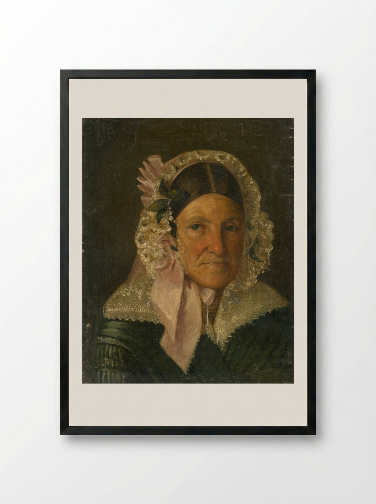 Portrait of an Elderly Woman - Constantin Daniel Rosenthal - Framed Print Black
