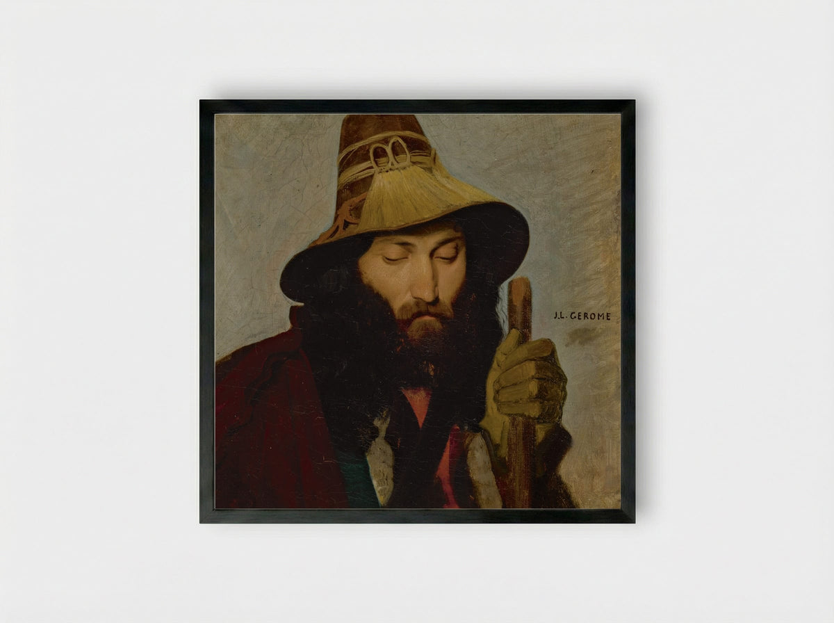 Portrait of an Italian Man - Jean-Léon Gérôme - Framed Print Black