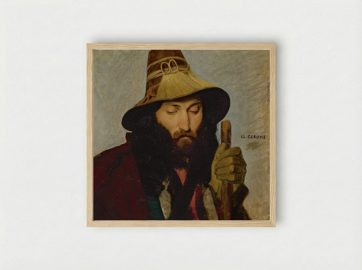 Portrait of an Italian Man - Jean-Léon Gérôme - Framed Print Wood