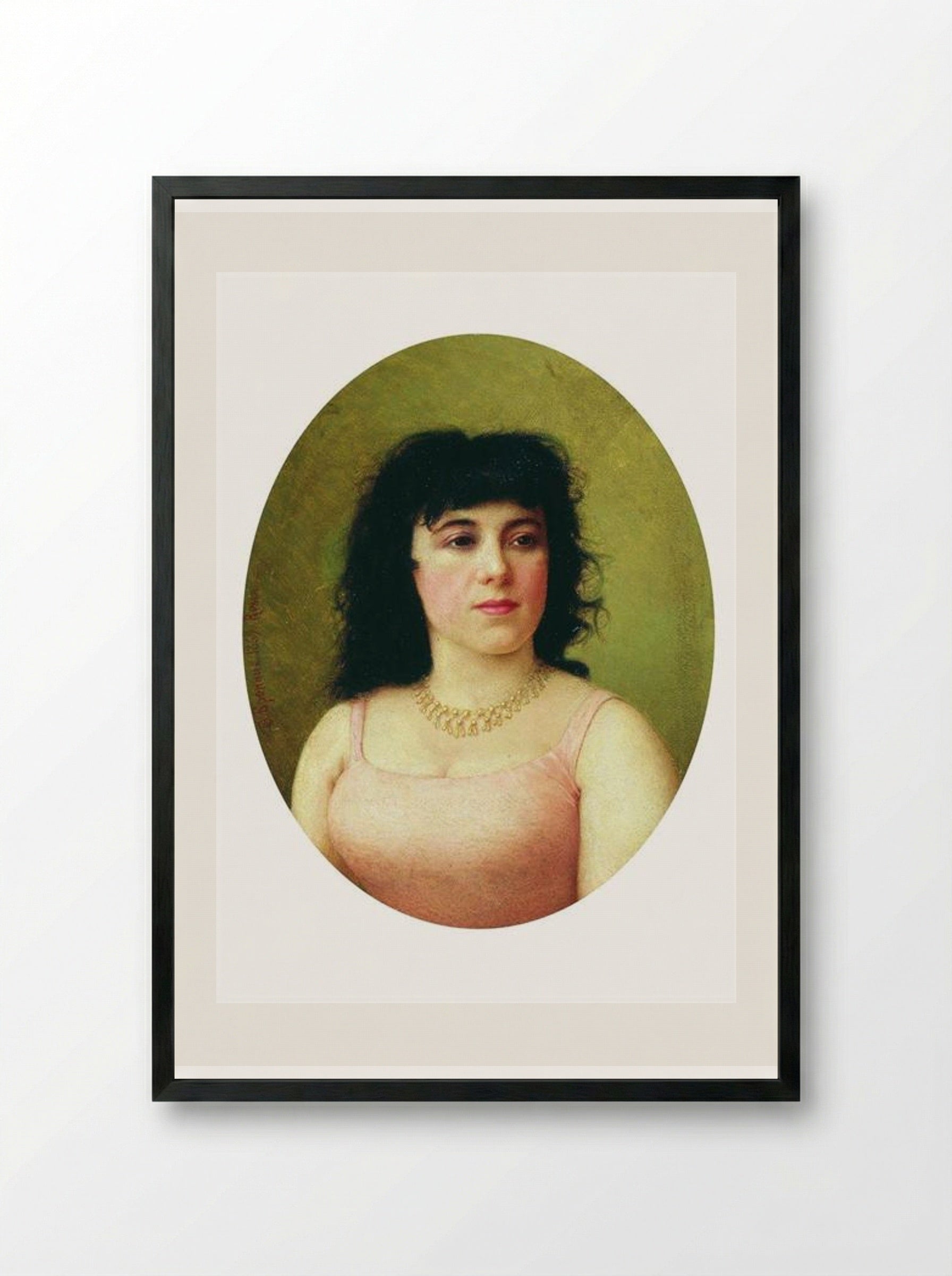 Portrait of an Italian ballerina Virginia Zucchi - Fyodor Bronnikov - Framed Print Black
