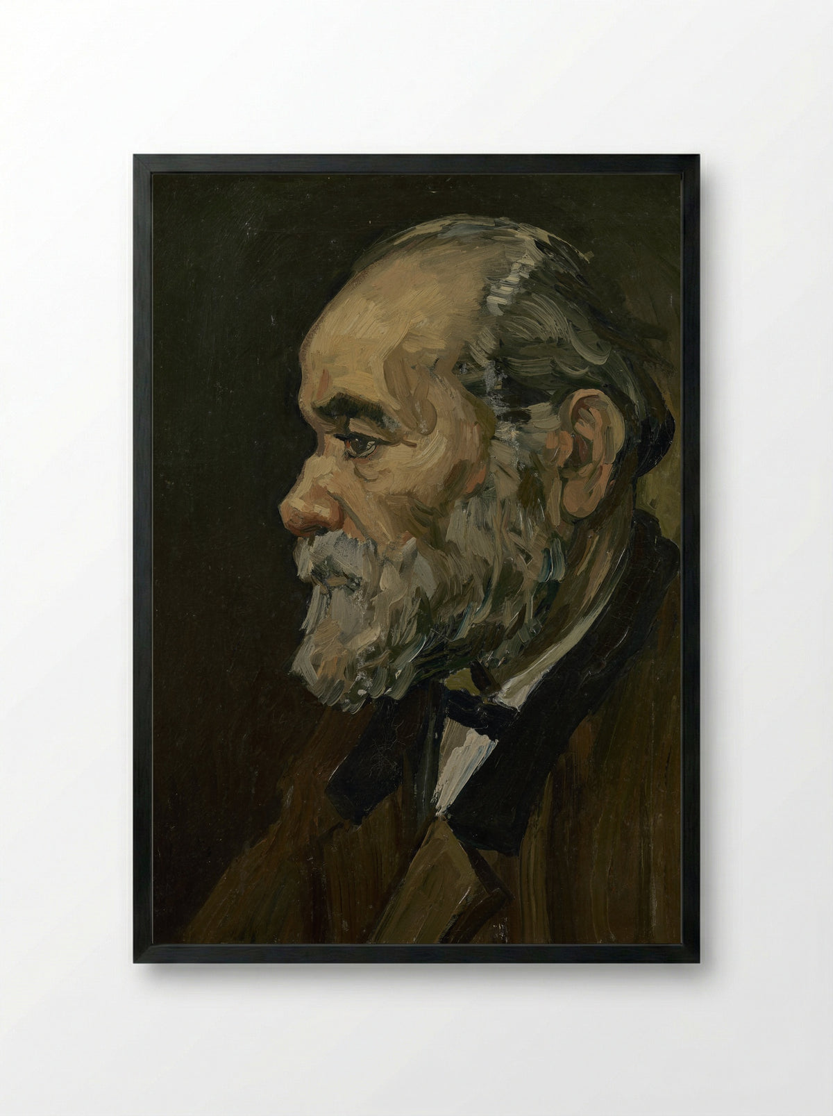 Portrait of an Old Man with Beard - Vincent van Gogh - Framed Print Black