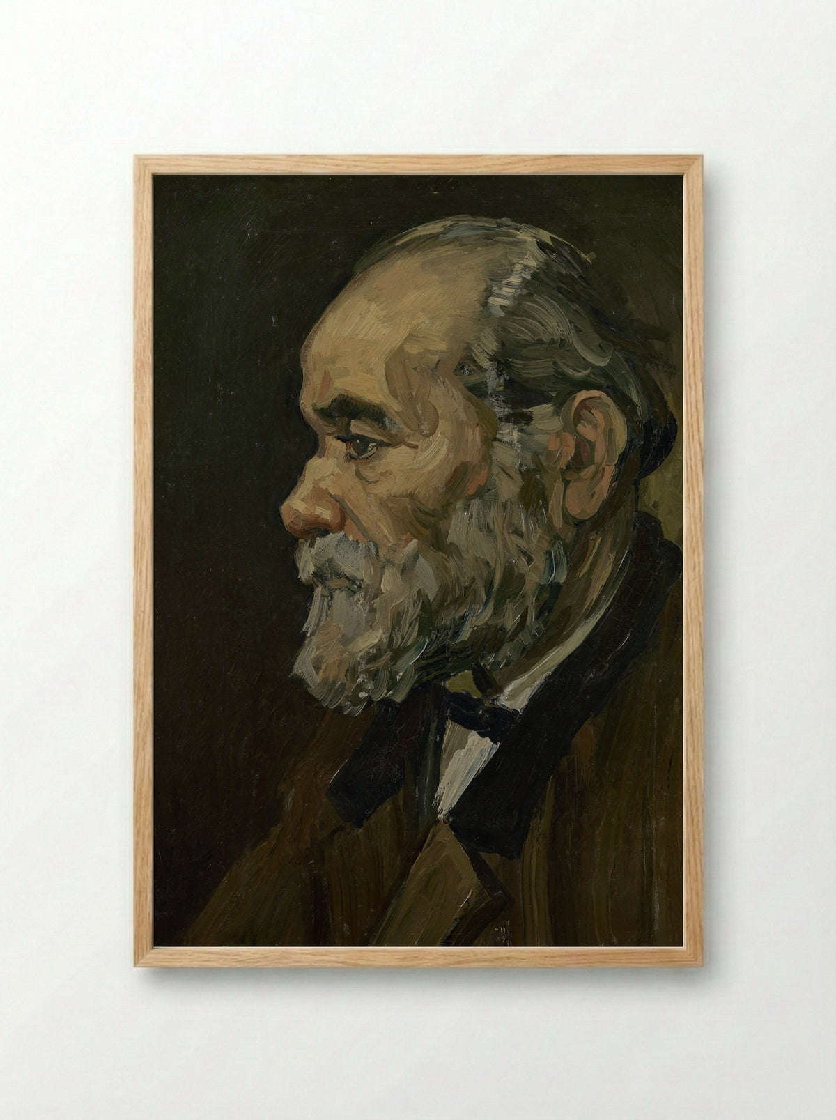 Portrait of an Old Man with Beard - Vincent van Gogh - Framed Print Wood