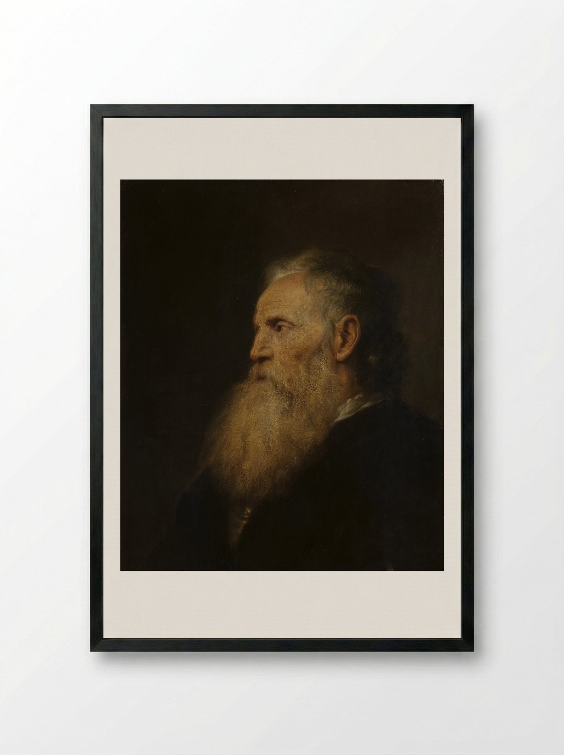 Portrait of an Old Man - Jan Lievens - Framed Print Black