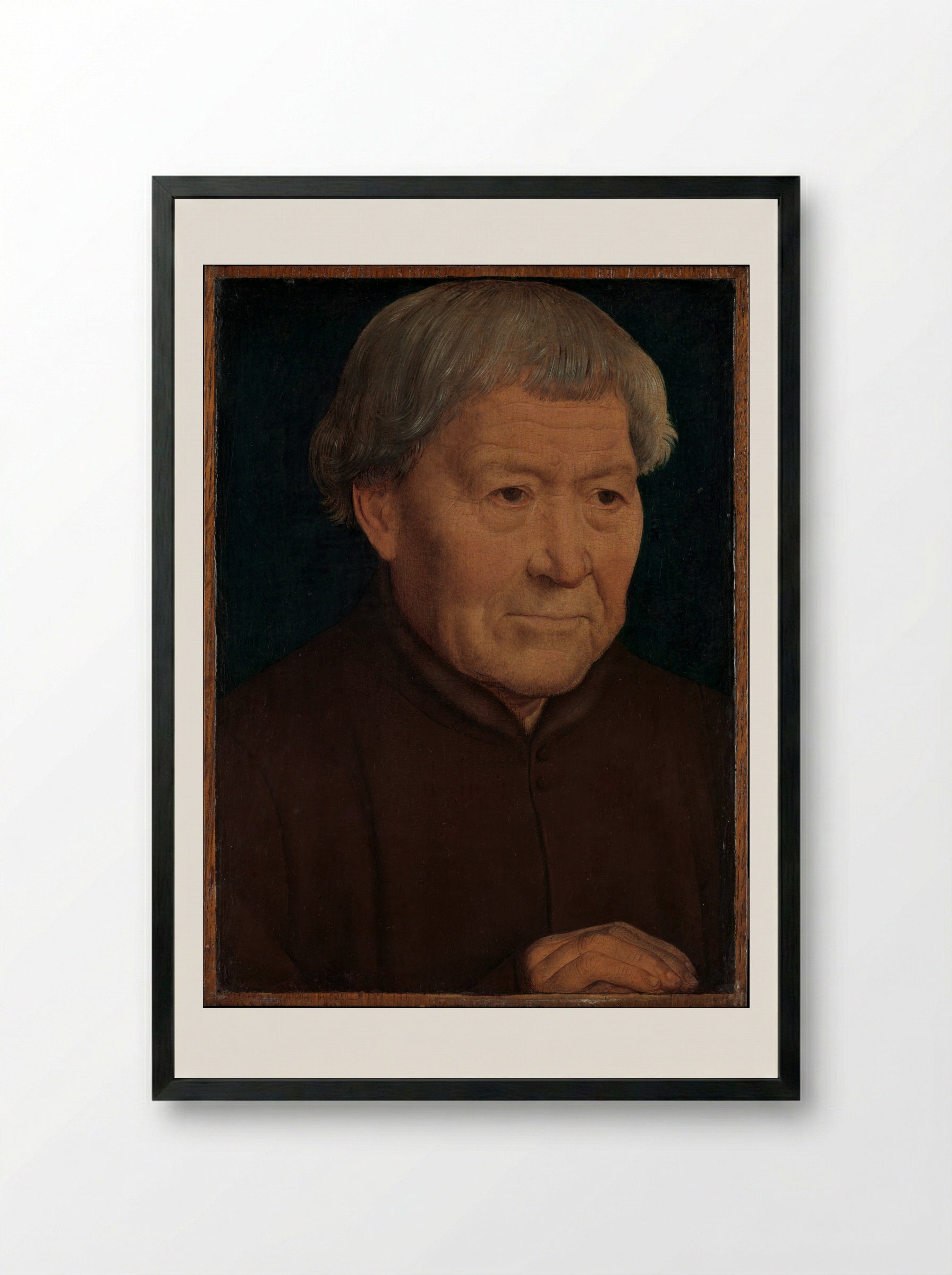 Portrait of an Old Man - Hans Memling - Framed Print Black