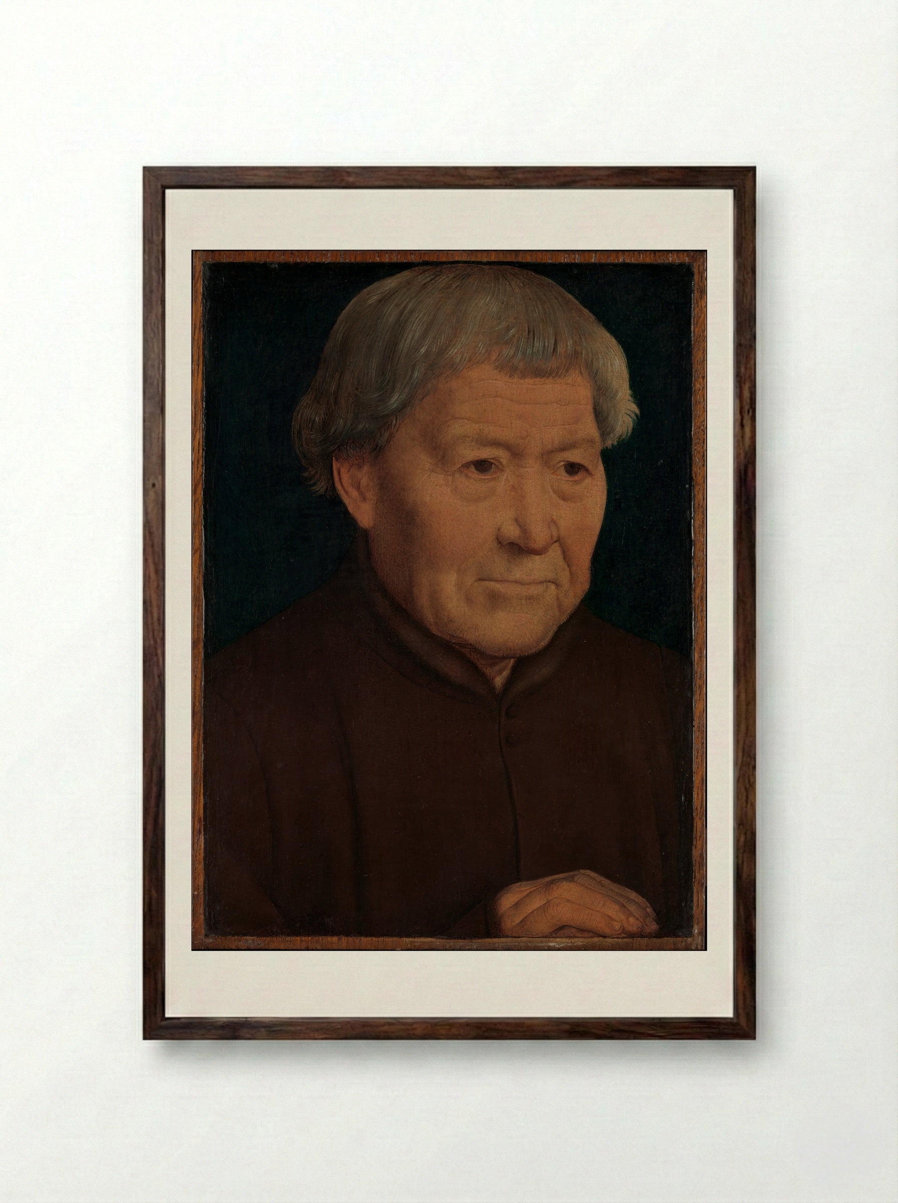 Portrait of an Old Man - Hans Memling - Framed Print Dark Wood