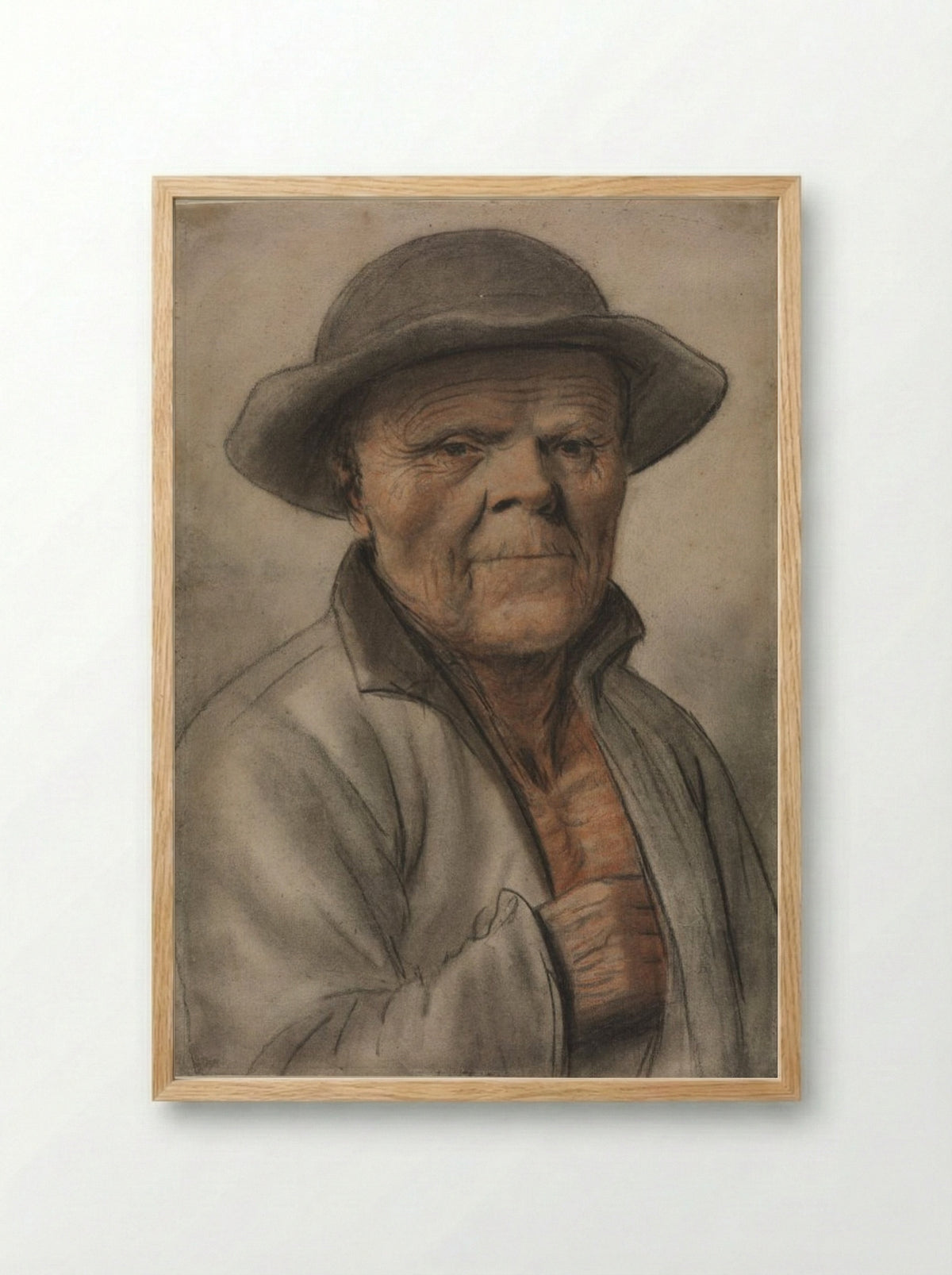 Portrait of an Old Man - Nicolas Lagneau - Framed Print Wood