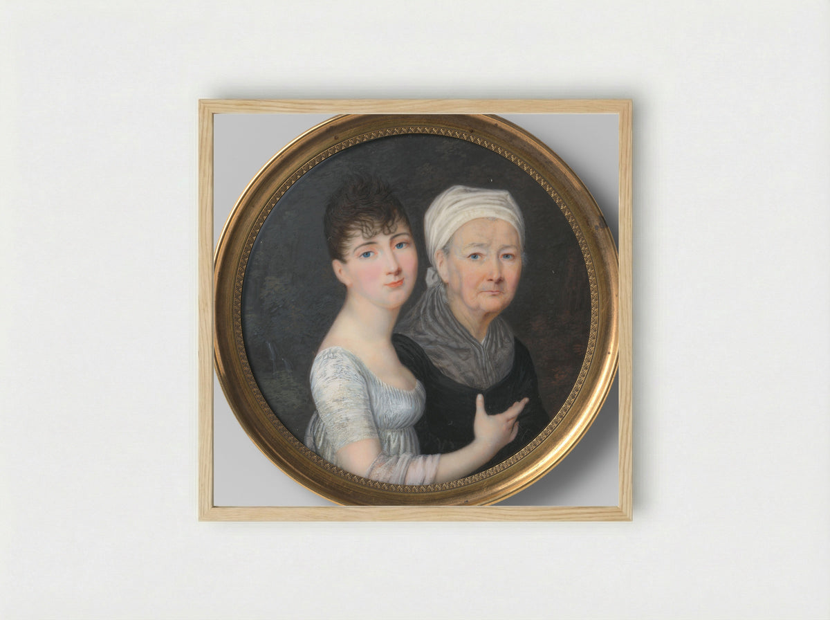 Portrait of an Old and a Young Woman - Anthony Stewart - Framed Print Wood