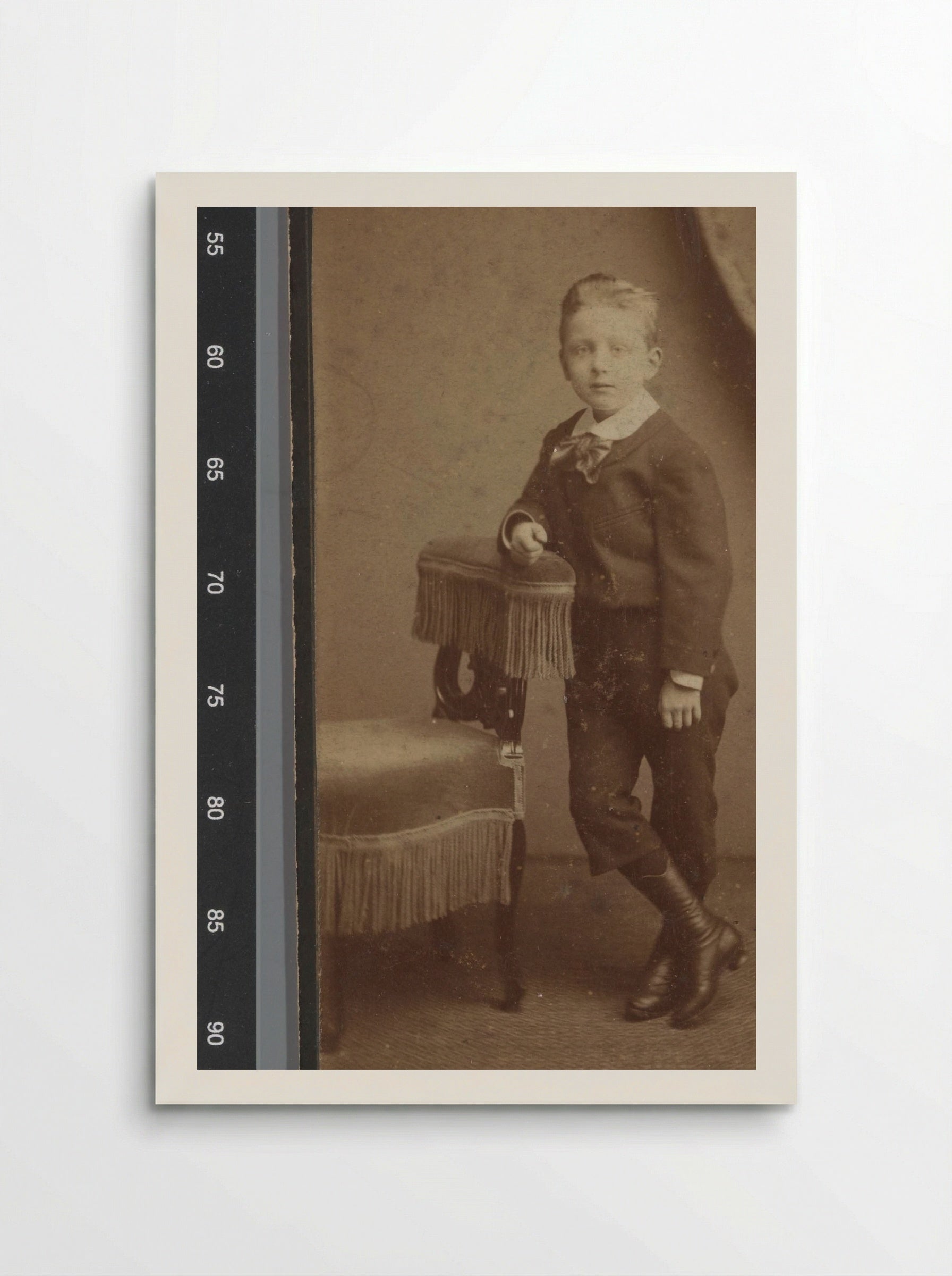 Portrait of an Unknown Boy Beside a Chair - Unknown Artist - Poster