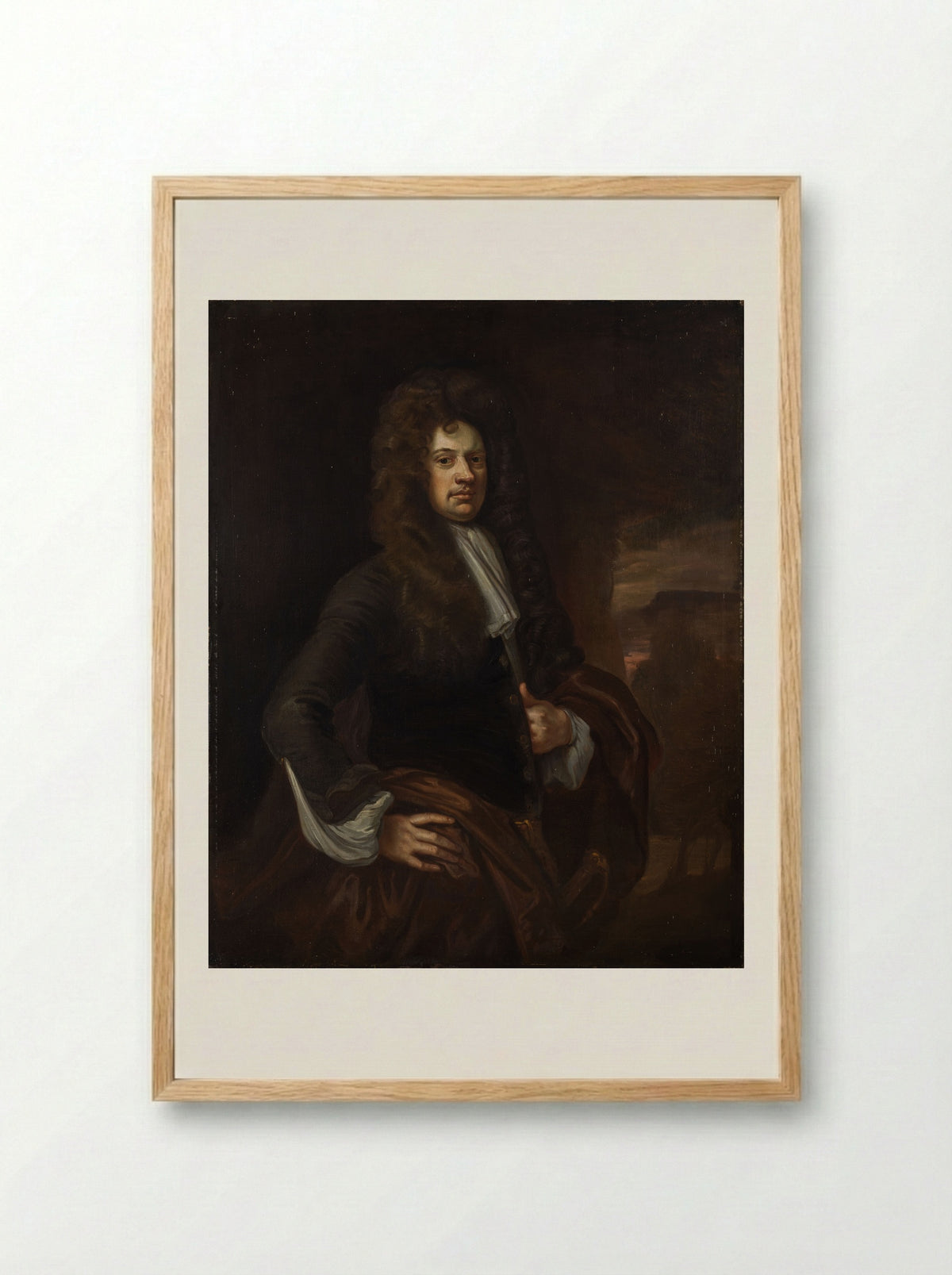 Portrait of an Unknown Boy in Roman Fantasy Costume - Sir Godfrey Kneller - Framed Print Wood