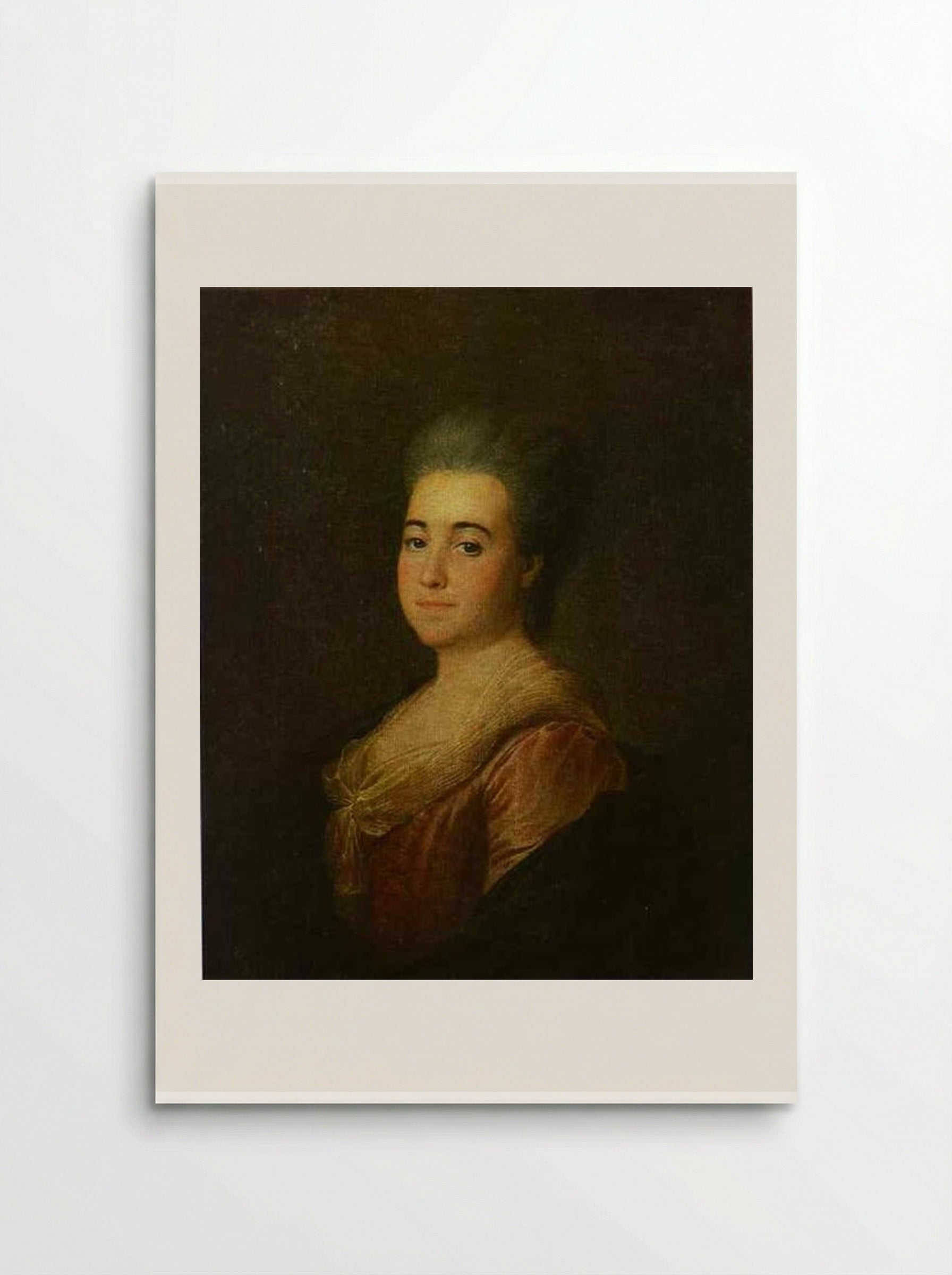 Portrait of an Unknown Lady in a Pink Dress - Dmitry Levitzky - Poster