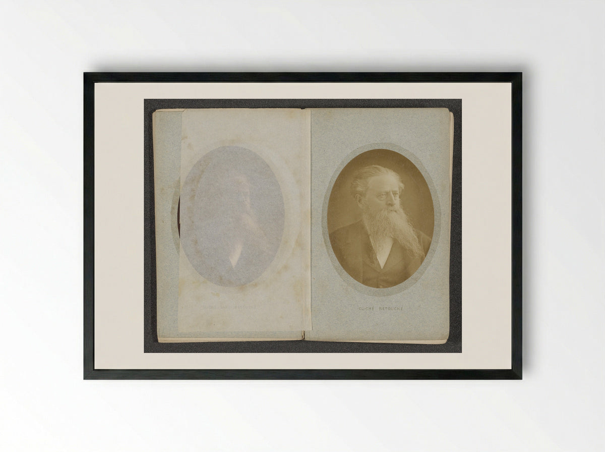 Portrait of an Unknown Man with a Beard - P. Piquepé - Framed Print Black