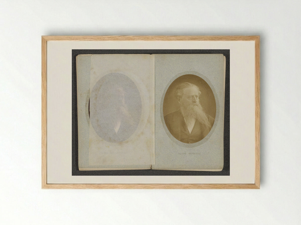 Portrait of an Unknown Man with a Beard - P. Piquepé - Framed Print Wood